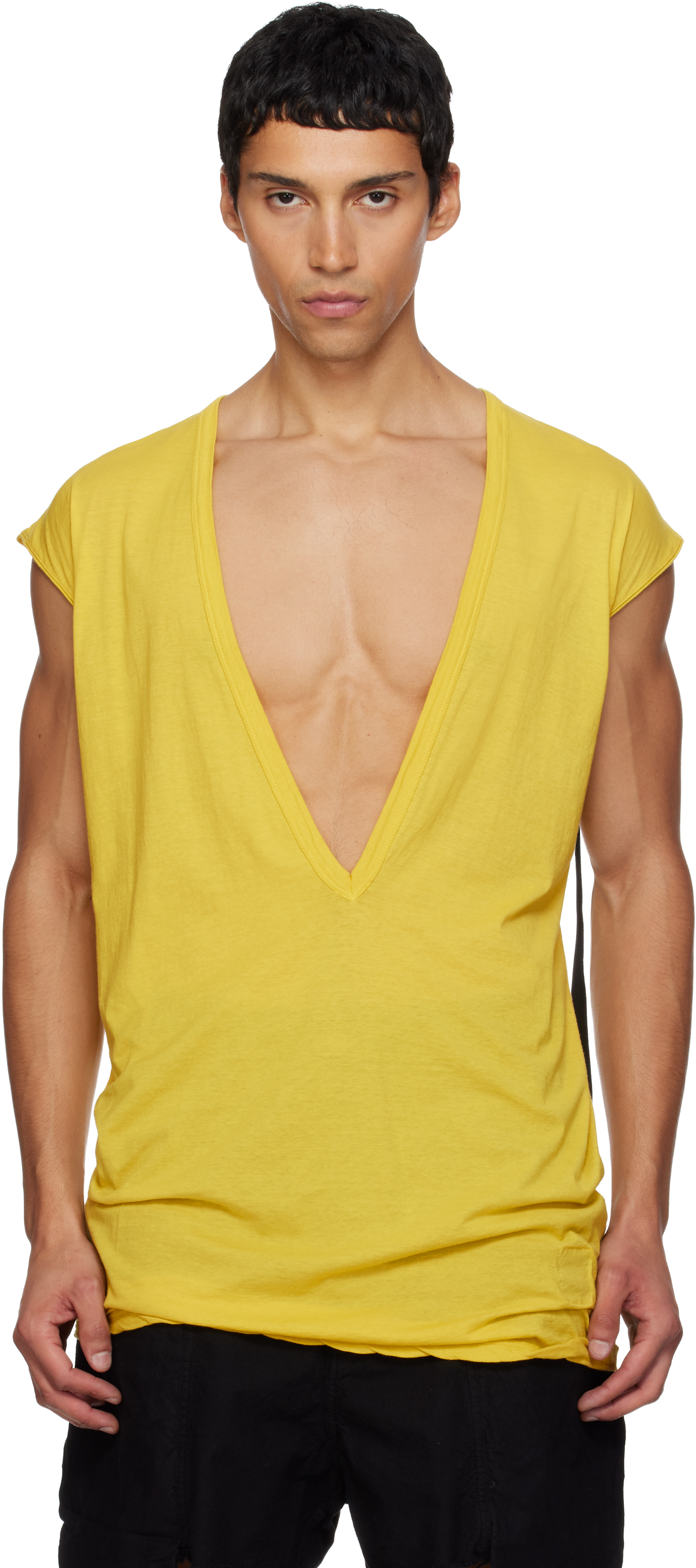 Rick Owens DRKSHDW: Yellow Concordians Dylan T-shirt | SSENSE