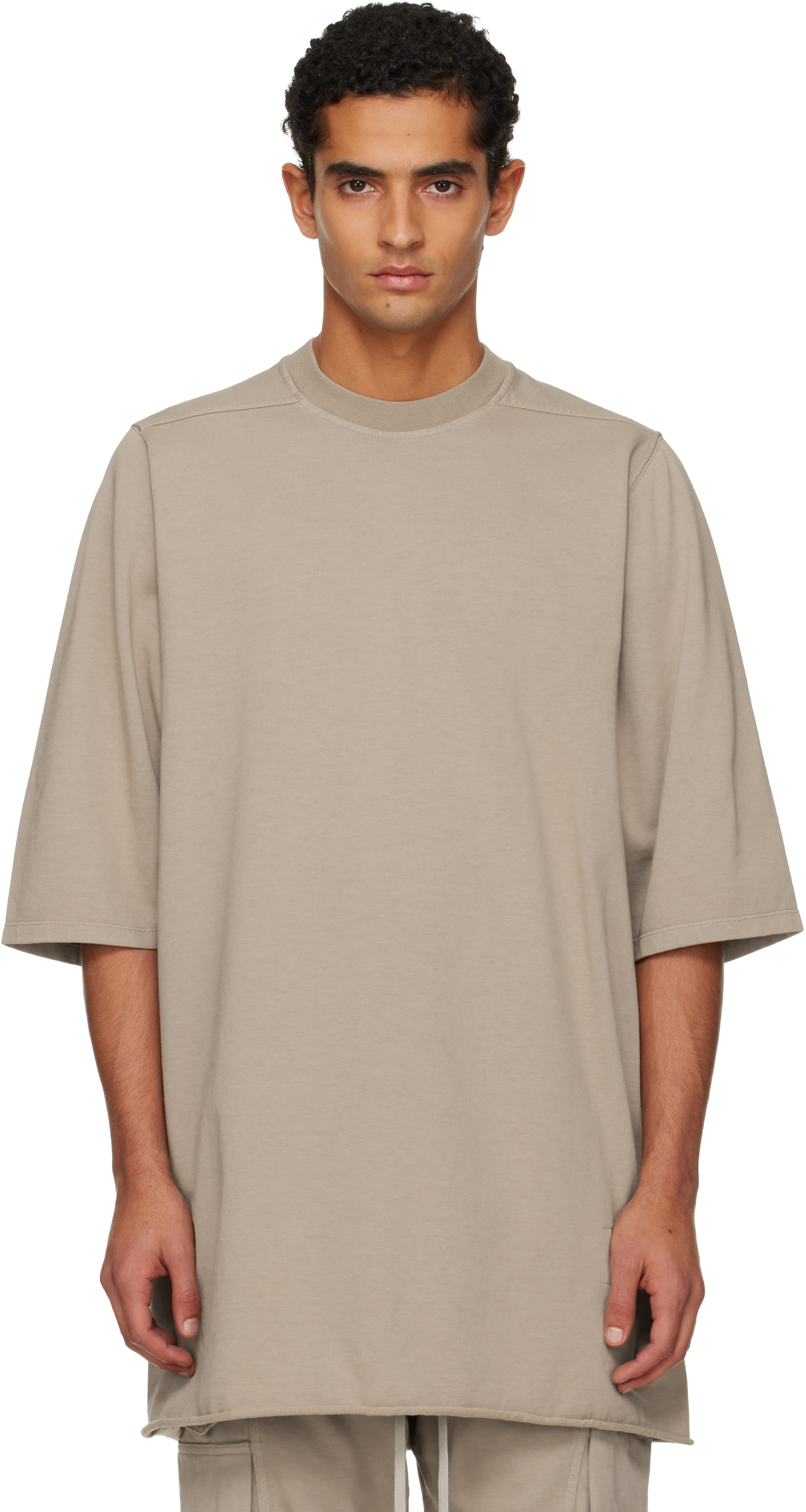 Taupe Concordians Jumbo SS T-shirt by Rick Owens DRKSHDW on Sale