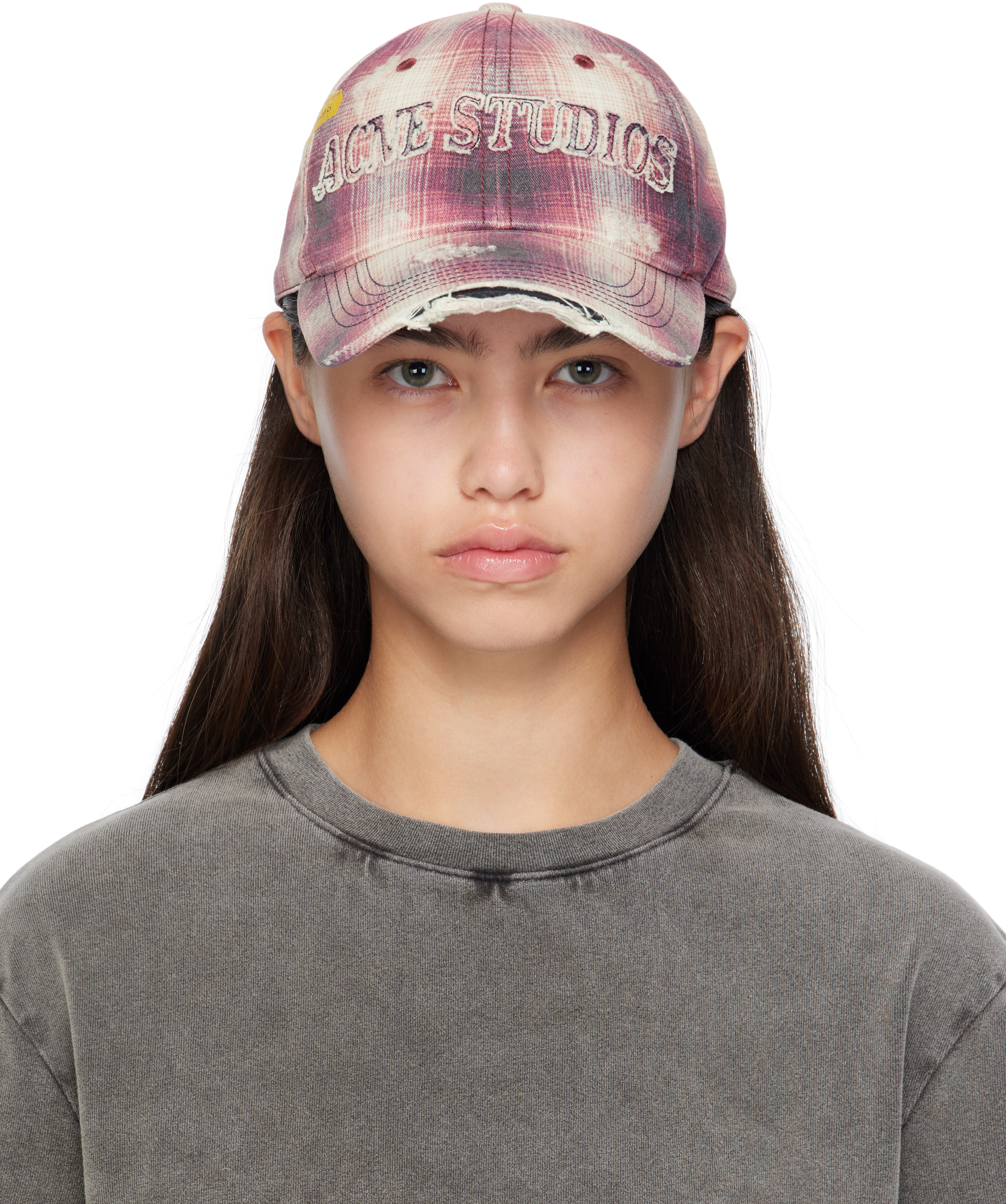 Acne Studios Pink Distressed Cap