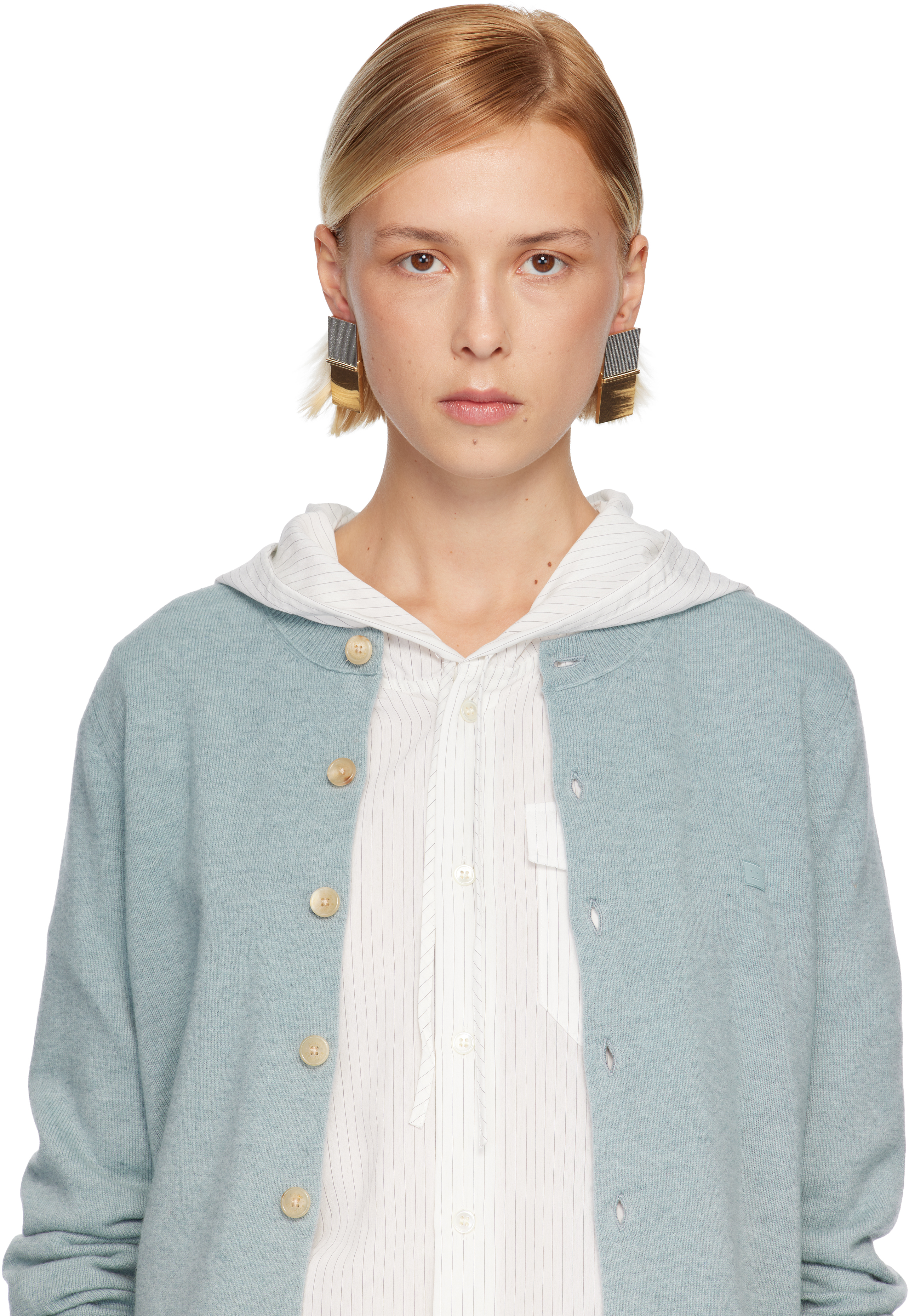 Acne Studios Notepad Earrings In Gold