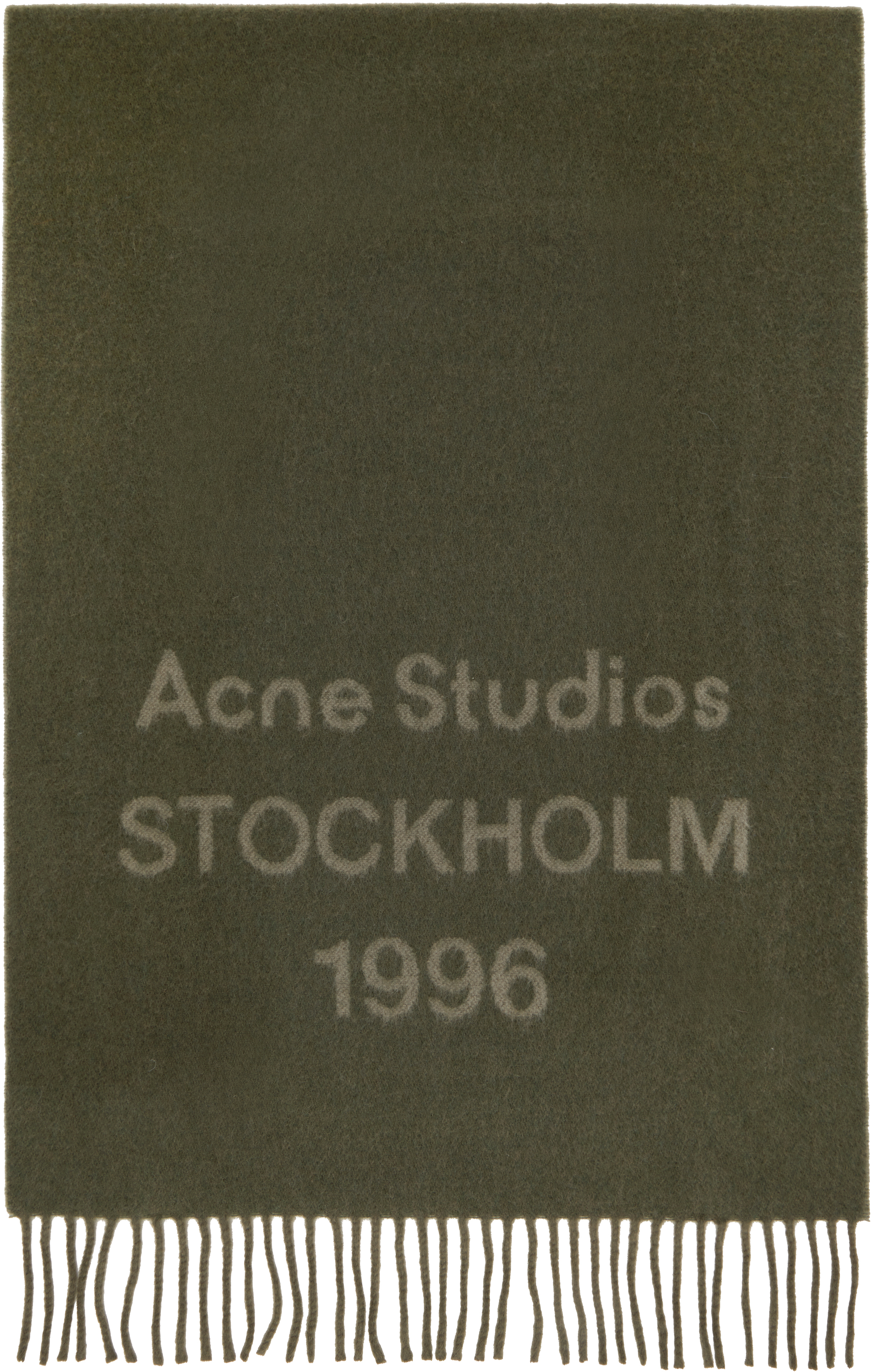 Acne Studiosのカーキ Wide Logo マフラーがセール中