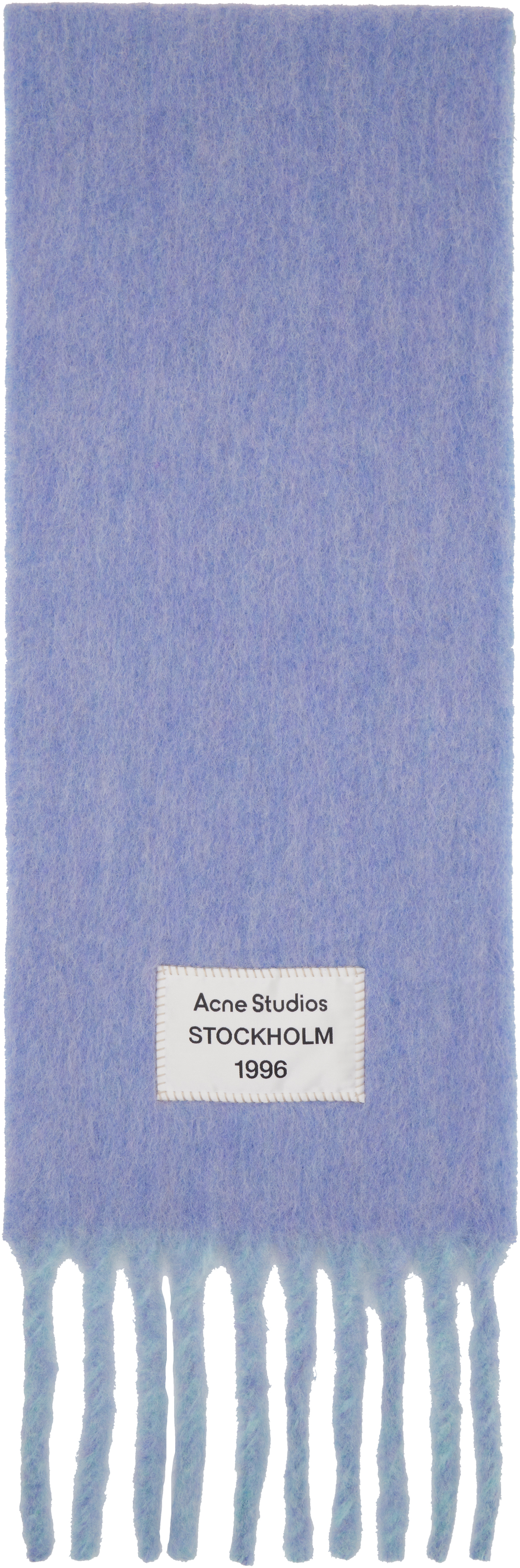 Acne Studios: Blue & Purple Bicolor Alpaca Scarf | SSENSE