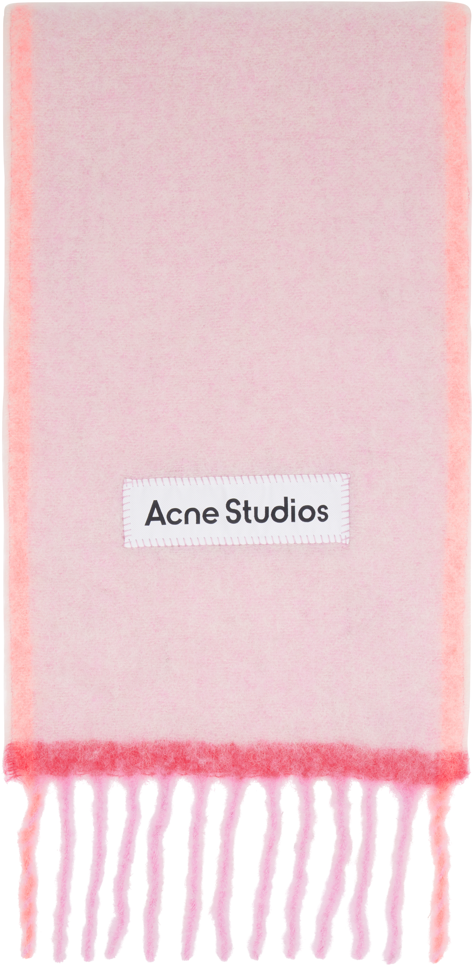 Acne Studios: ピンク ナロー ウール モヘア マフラー | SSENSE 日本