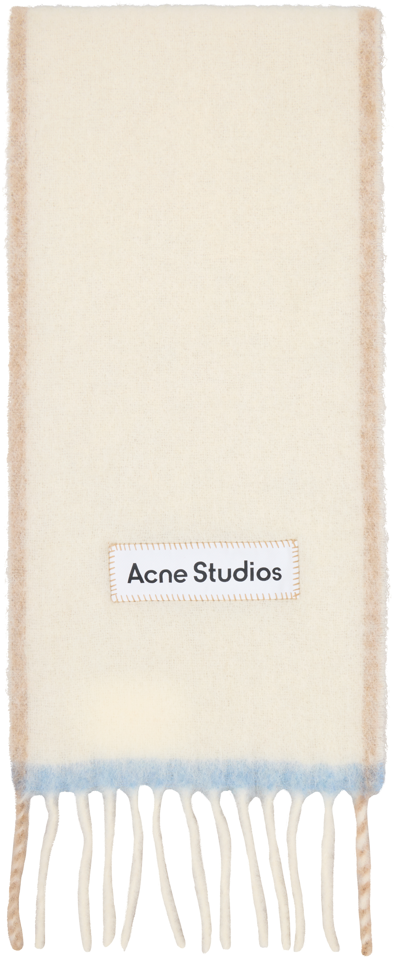 Acne Studios Off-white Wool Mohair Narrow Scarf In Neutral