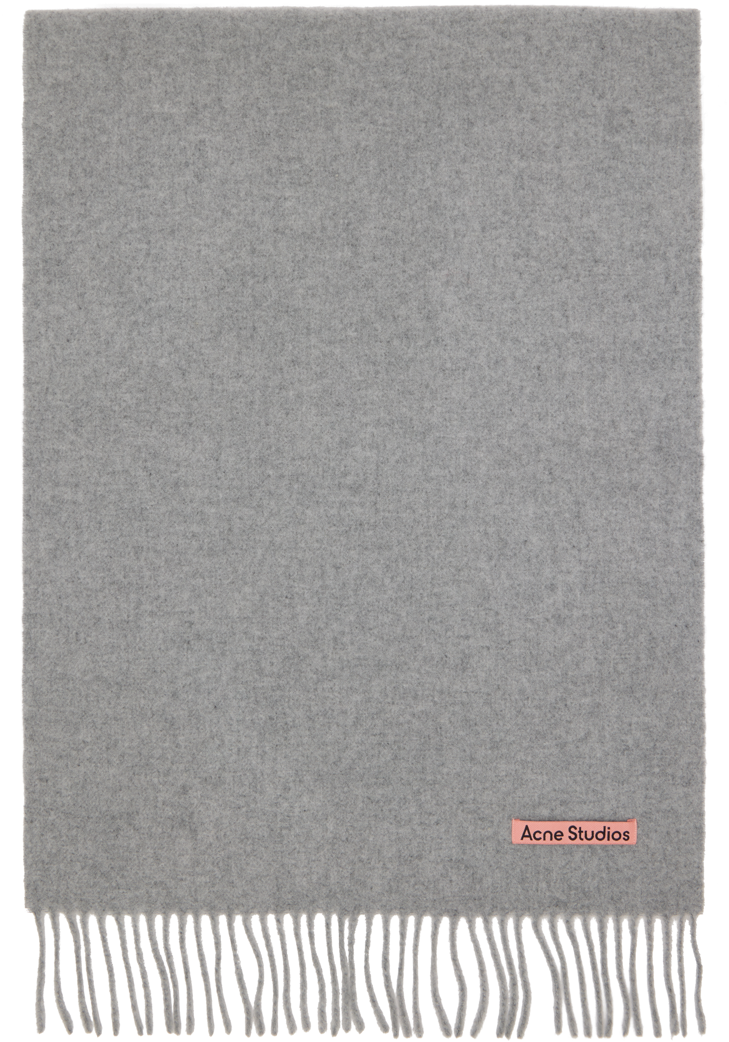 Acne Studiosのグレー Narrow フリンジ ウール マフラーがセール中