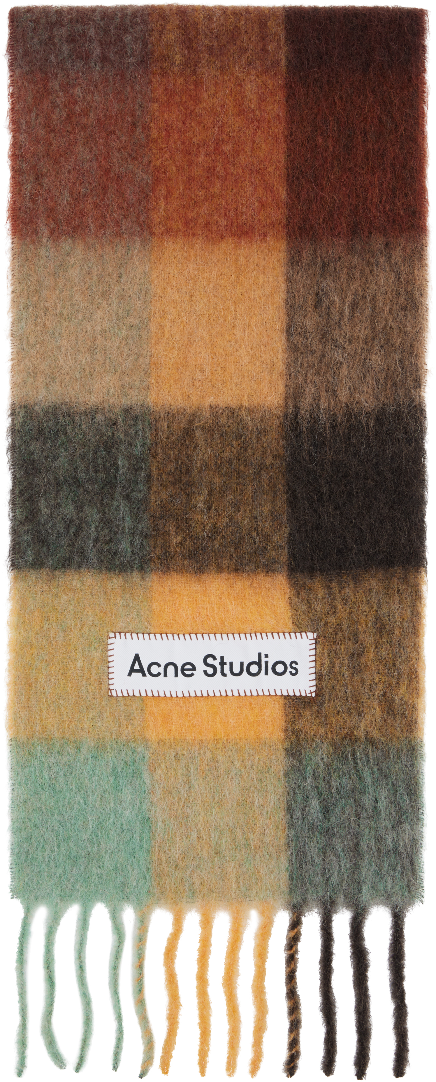 Acne Studios: Multicolor Mohair Checked Scarf | SSENSE Canada