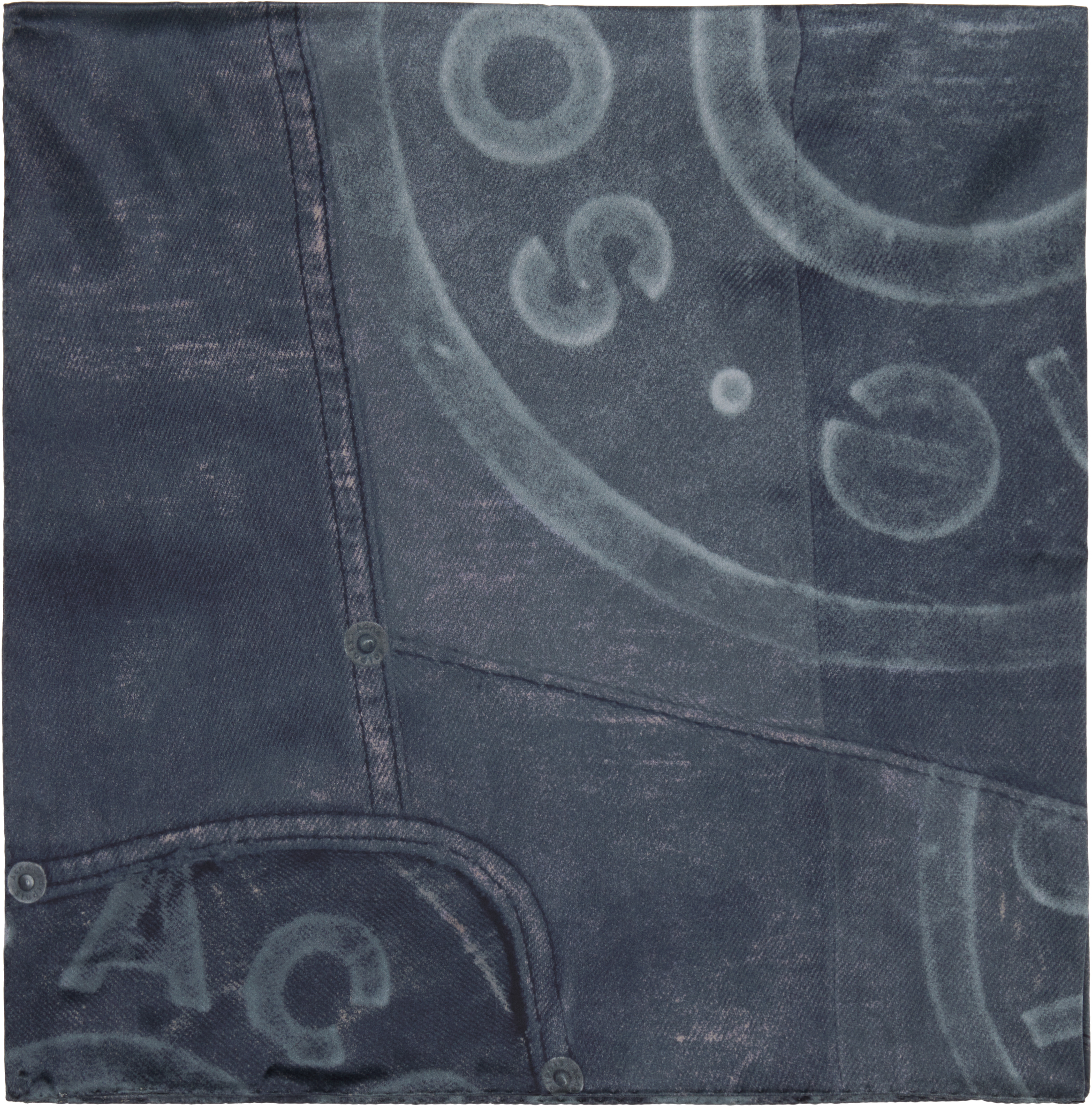 Acne Studios Navy Printed Silk Scarf