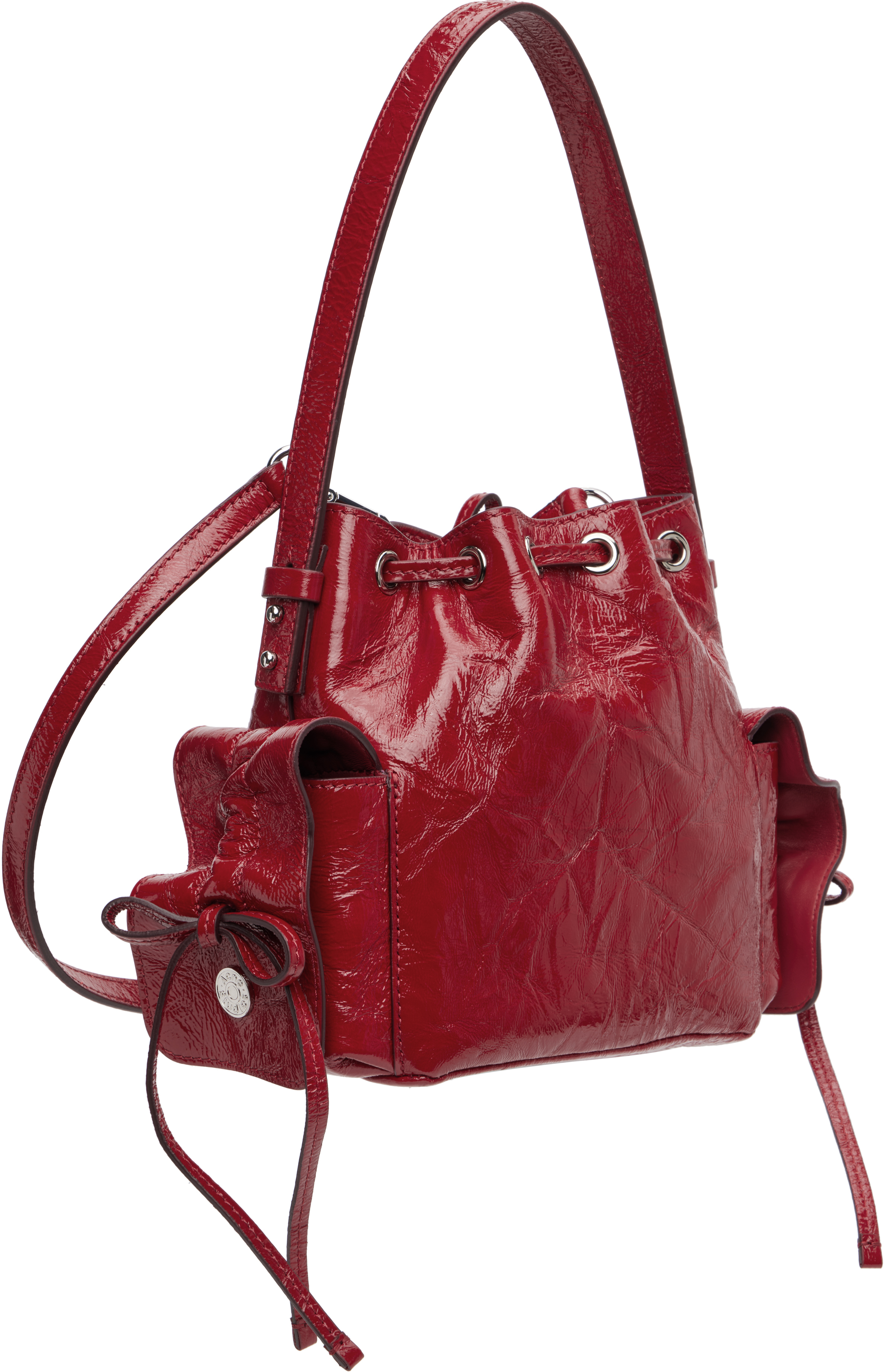 Acne Studios Red Multipocket Mini Bucket Bag