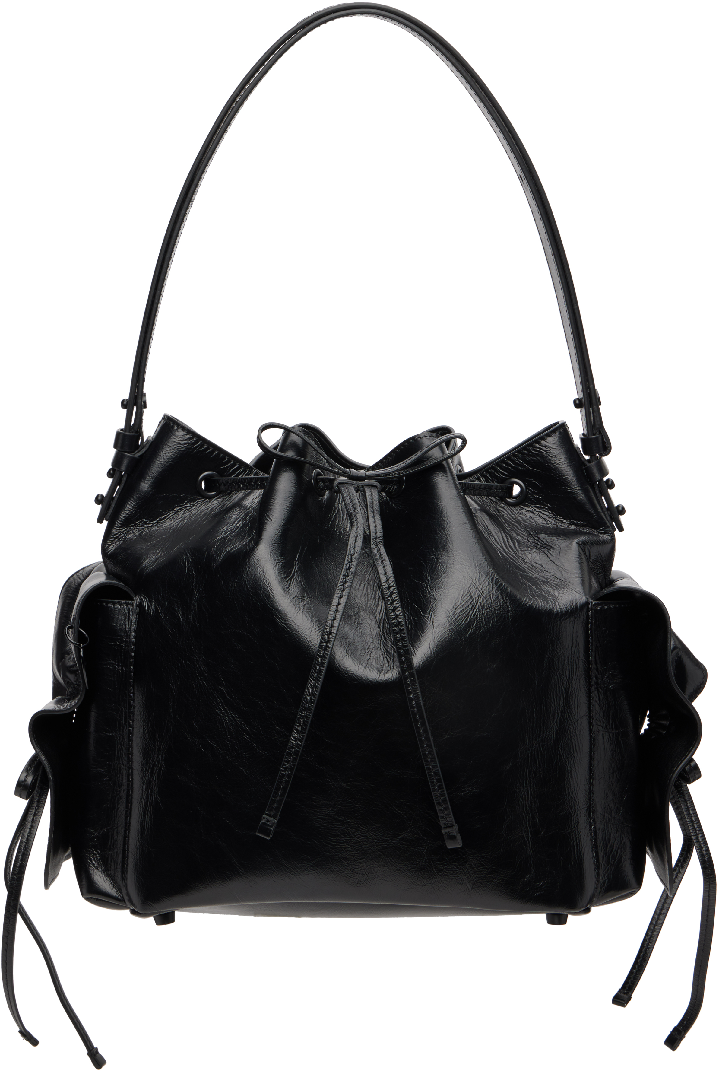 Acne Studios Black Multipocket Bucket Bag In Black