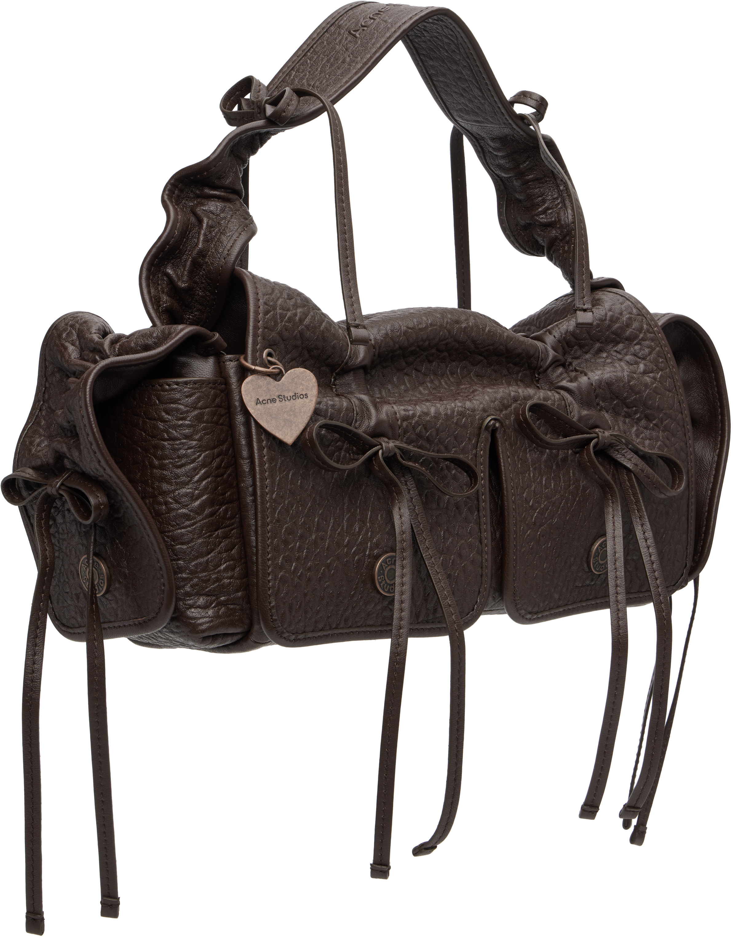 Acne Studios Brown Multipocket Grained Leather Bag