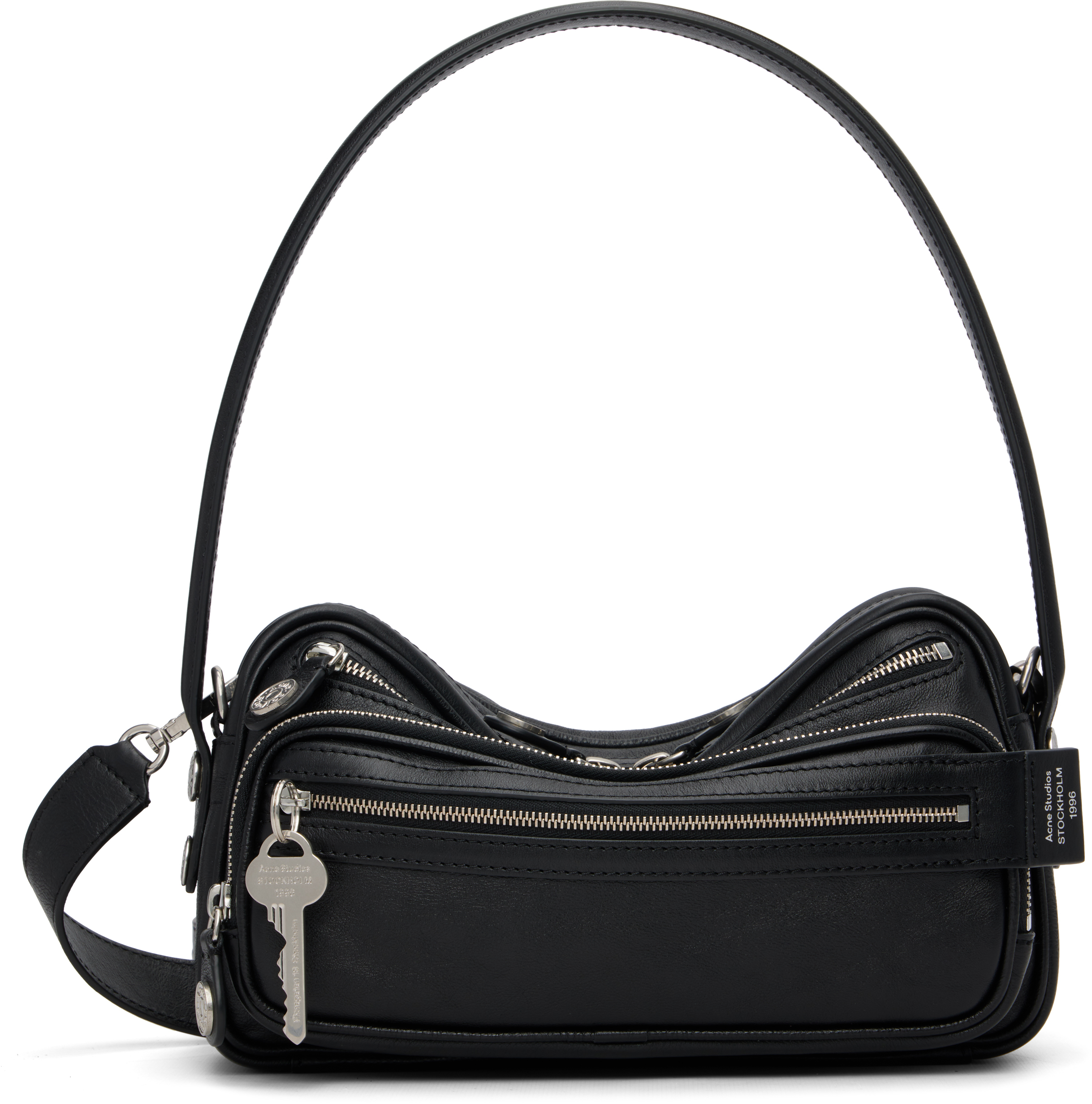 希少 完売 acne studios camero party ブラック Camero Party leather shoulder bag in black - Acne Studios | Mytheresa