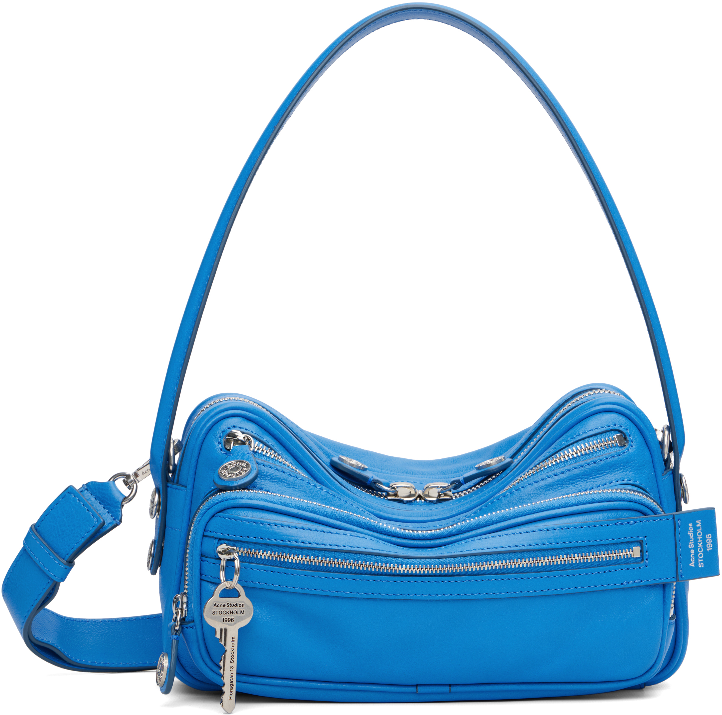 Acne Studios: Blue Camero Party Shoulder Bag | SSENSE