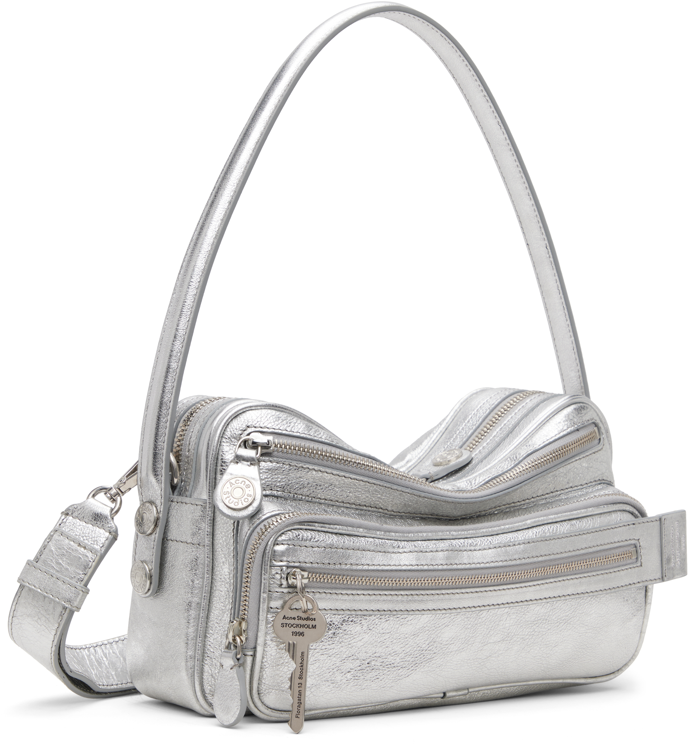 Acne Studios Sivler Camero Party Bag In Silver