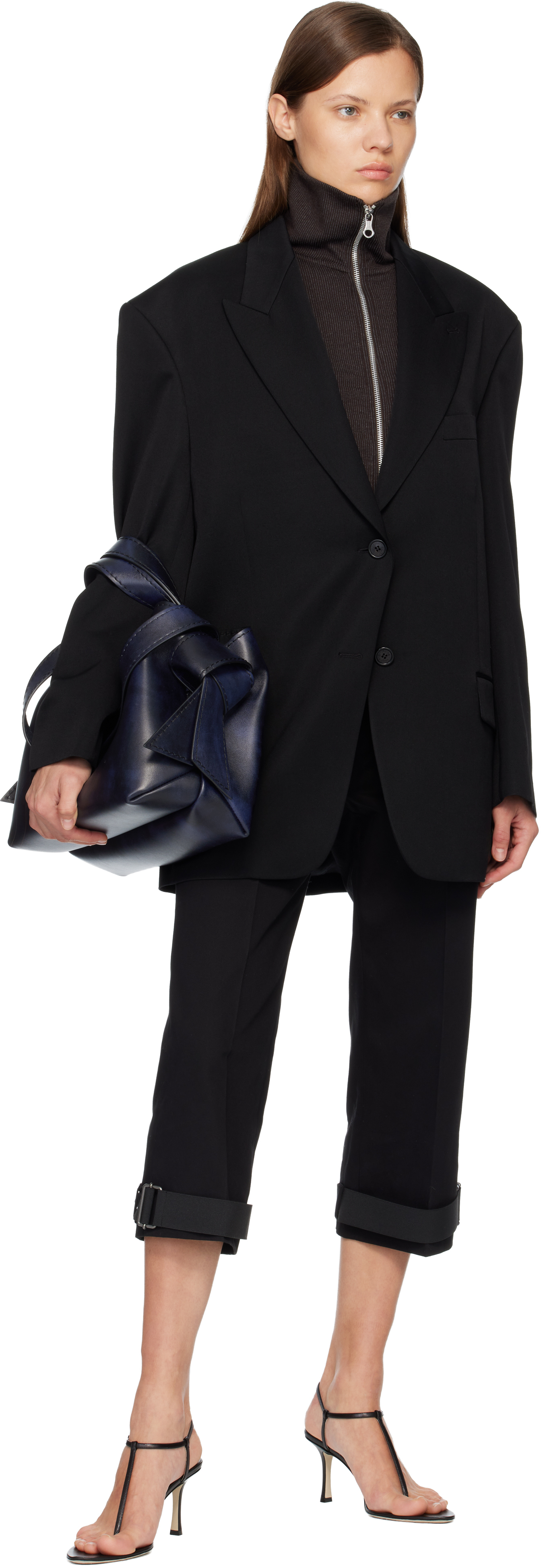 Acne Studios Navy Musubi Midi Tote