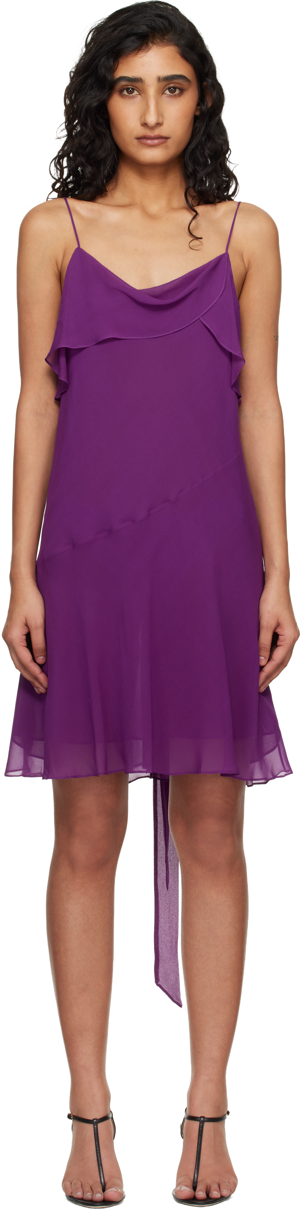 Acne Studios Purple Silk Minidress