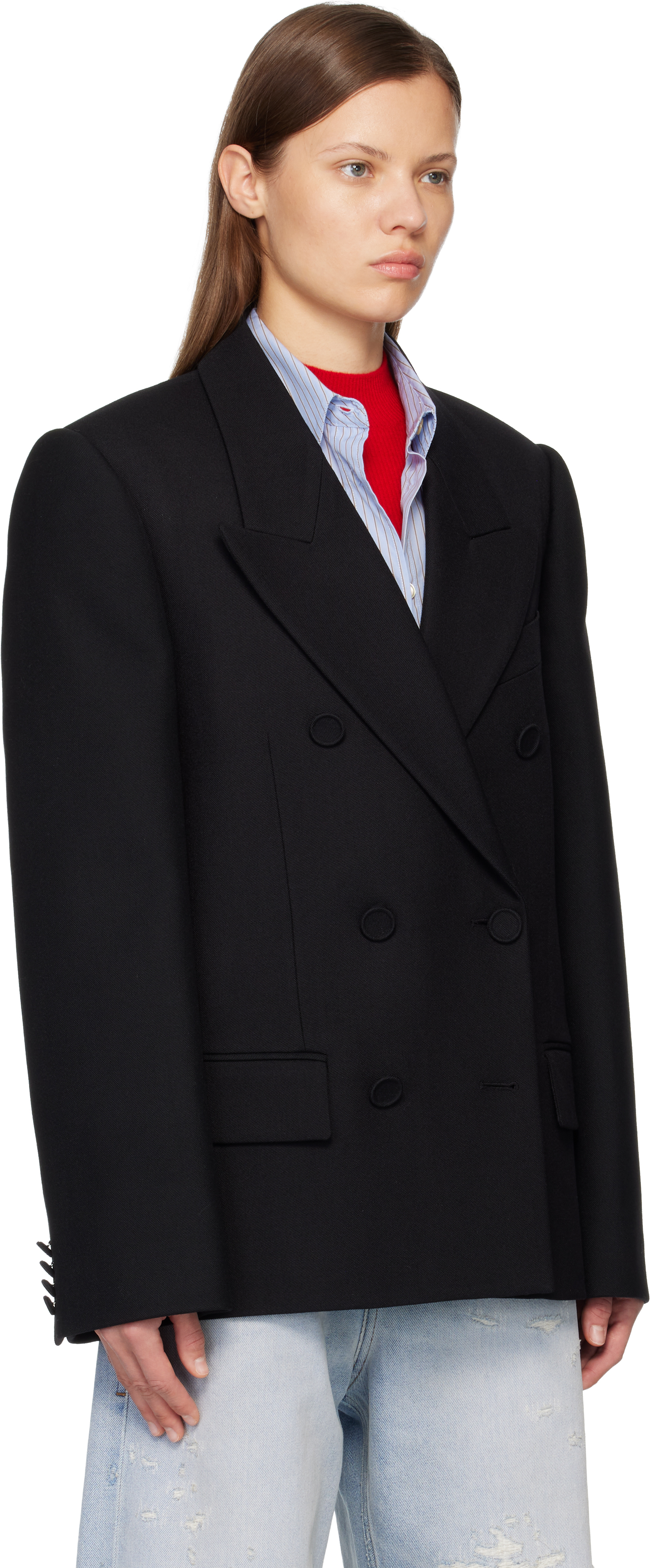 Acne Studios Black Double-breasted Blazer In Black