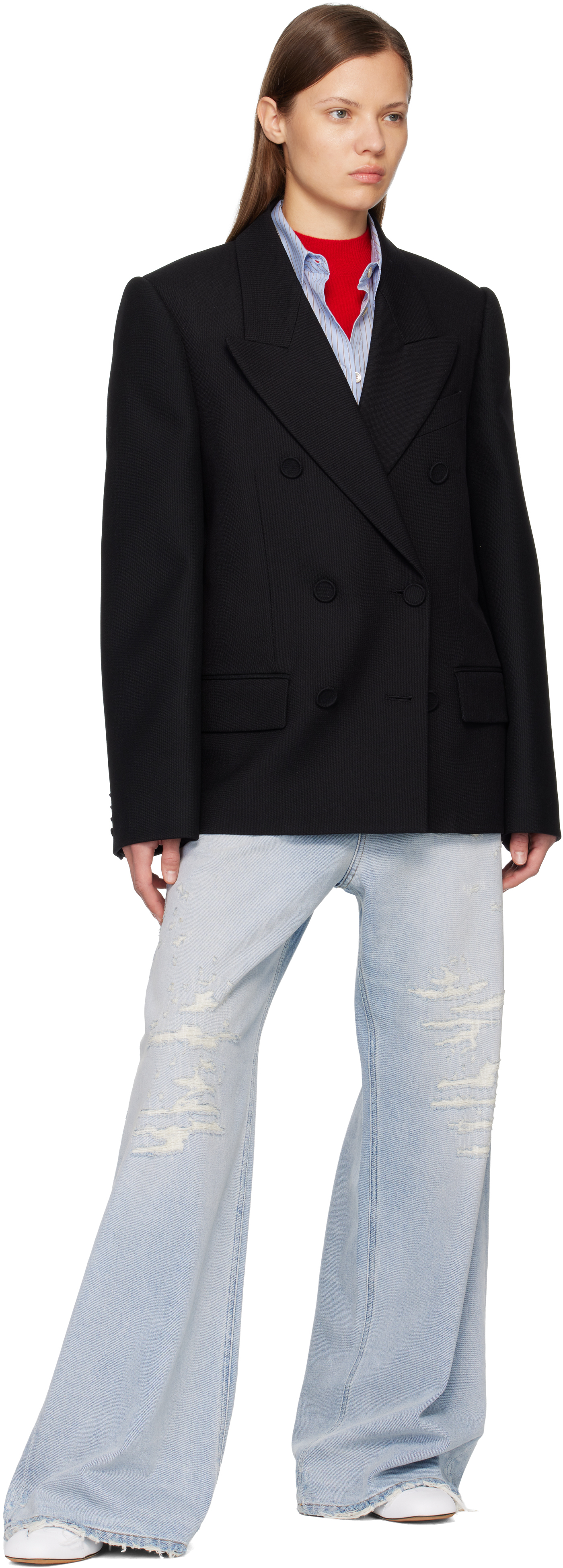 Acne Studios Black Double-breasted Blazer In Black