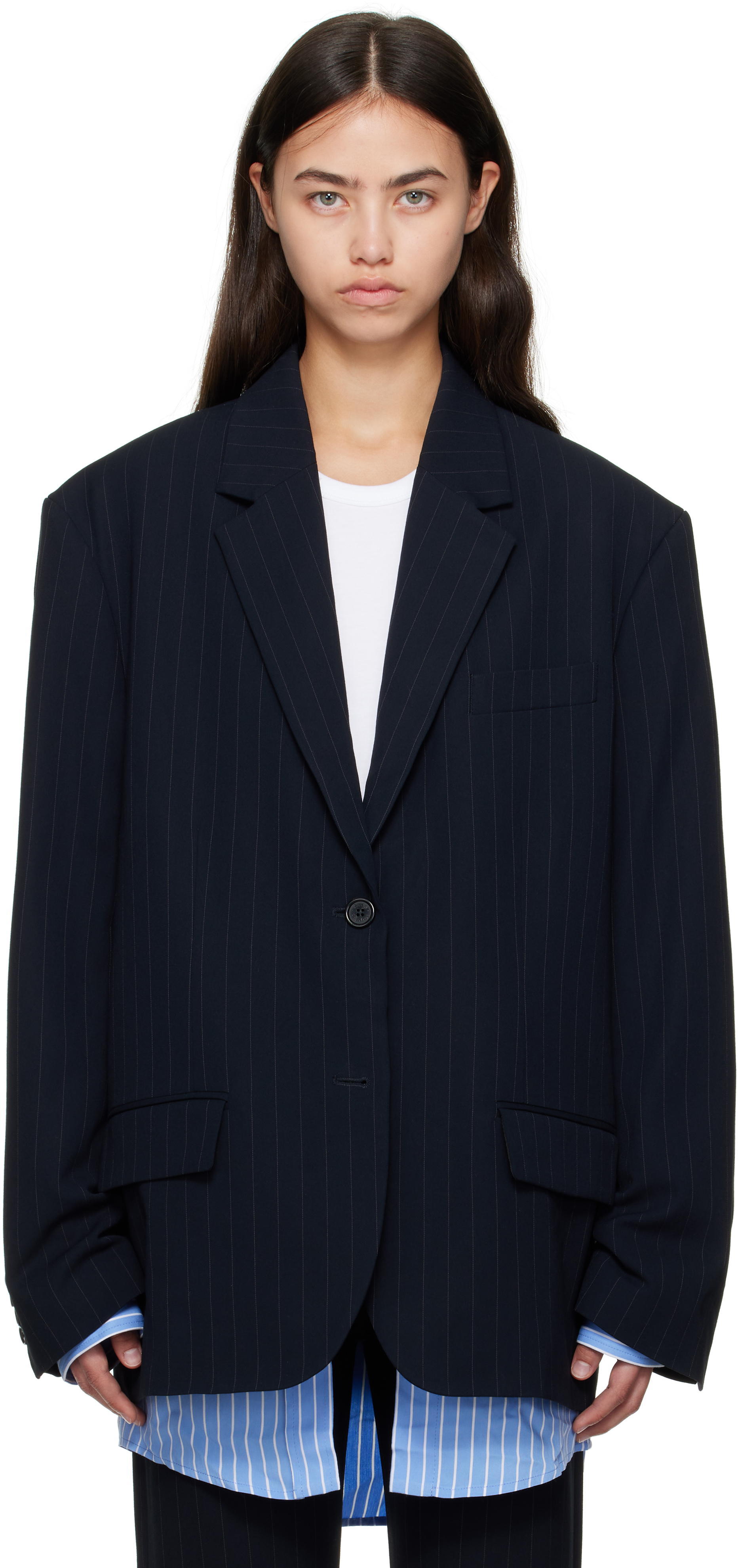 Acne Studios Navy Layered Blazer