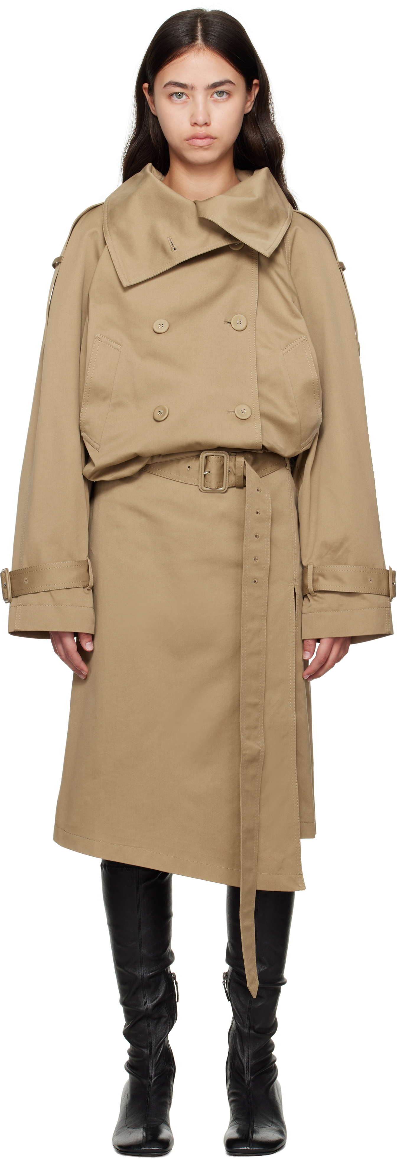 コート GOLDEN  Woman Coat Beige GWP00566P00065081399 Cotton Blend Trench Coat | Michael Kors Canada [CA]