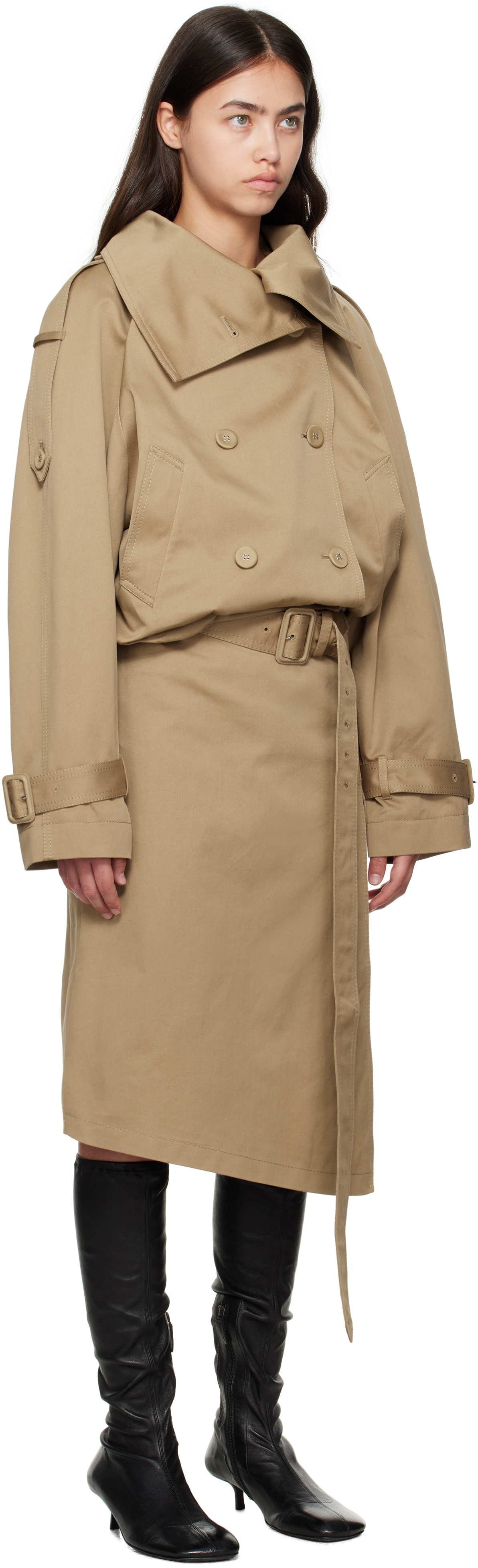 Acne Studios Beige Twill Jacket In Brown