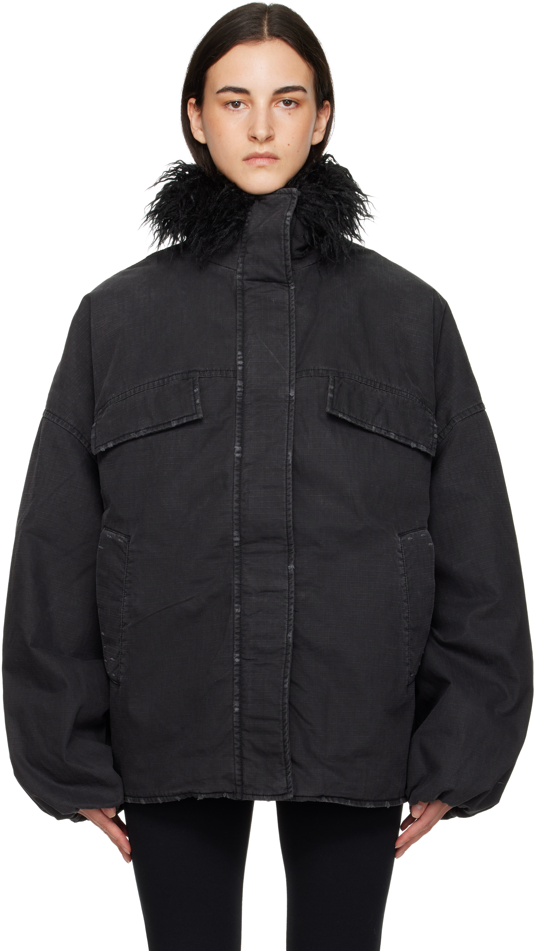 Acne Studios Black Coated Jacket