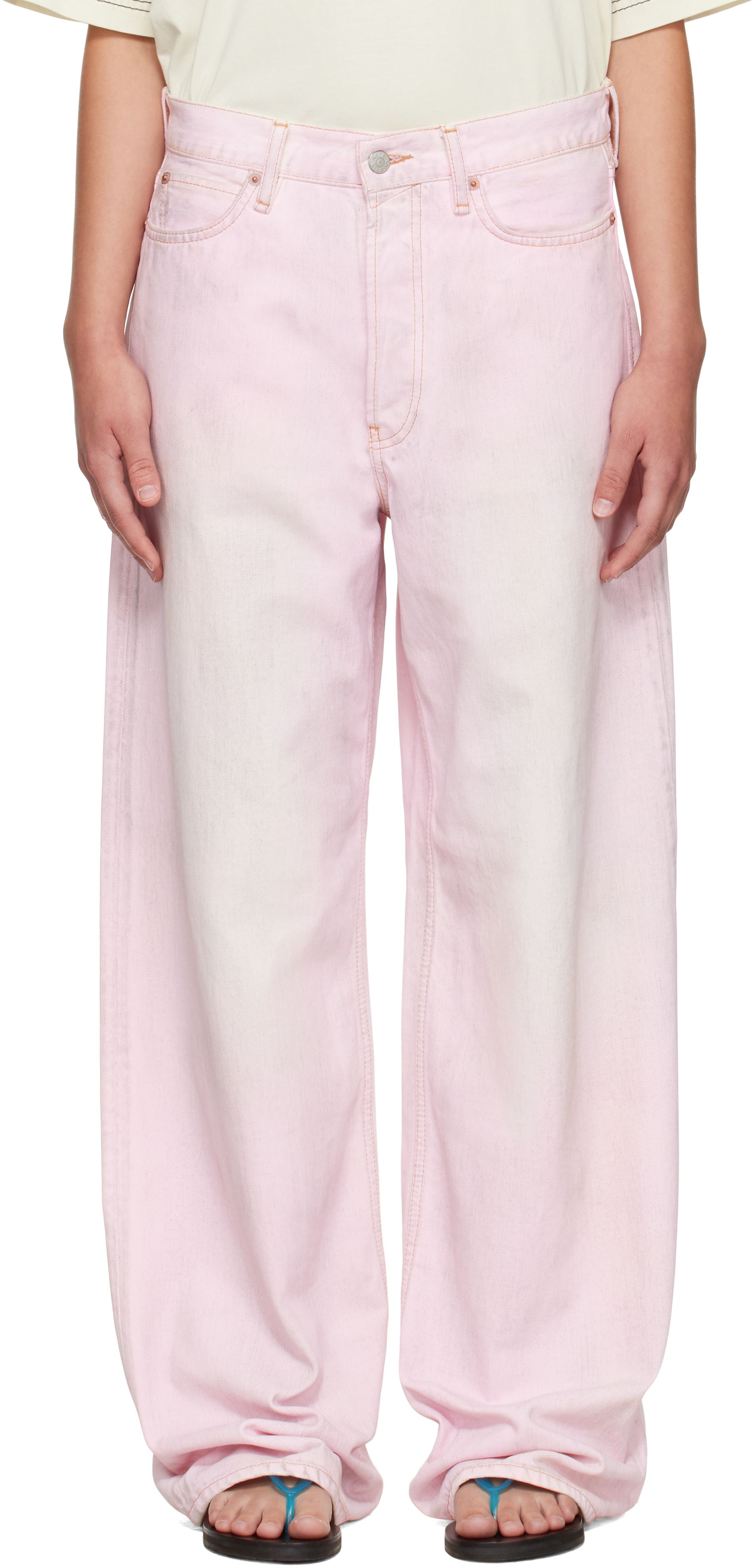 Acne Studios Pink Loose Fit 1981 Jeans In Pink