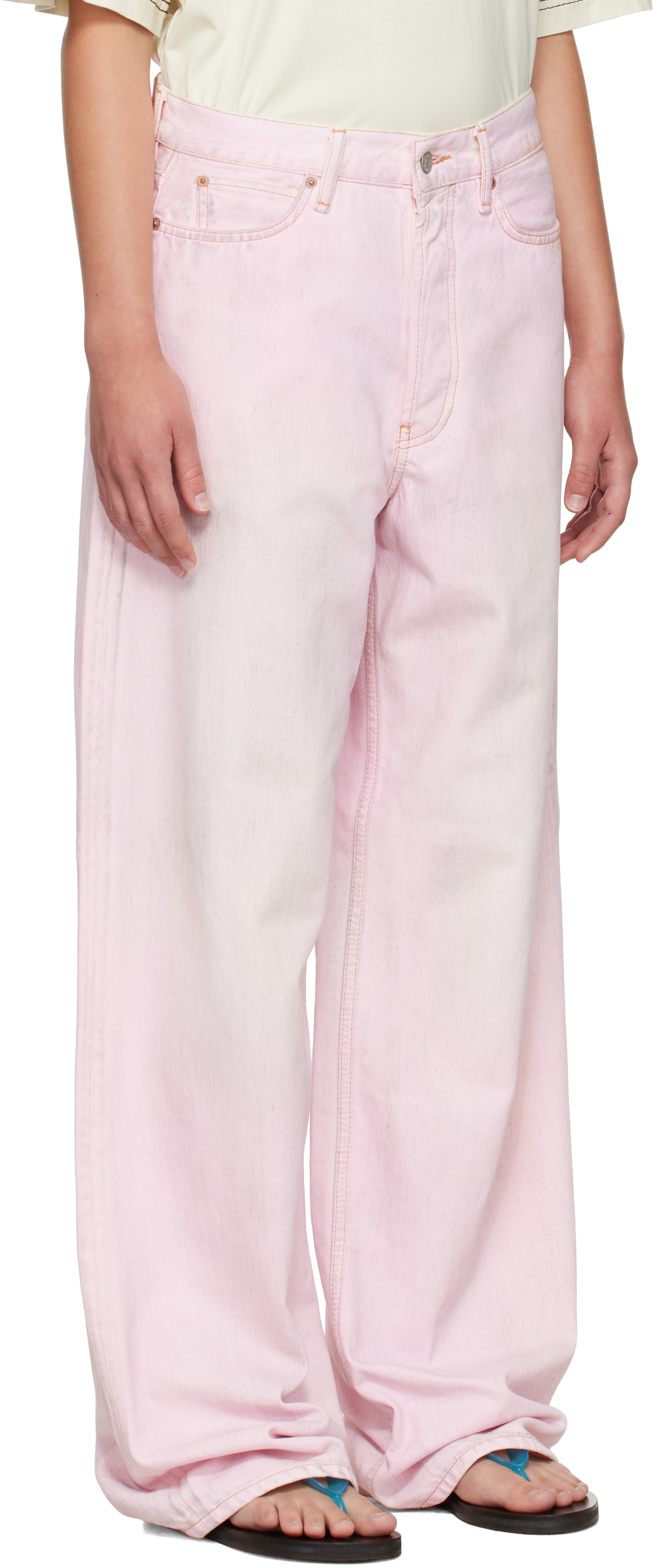 Acne Studios Pink Loose Fit 1981 Jeans In Pink