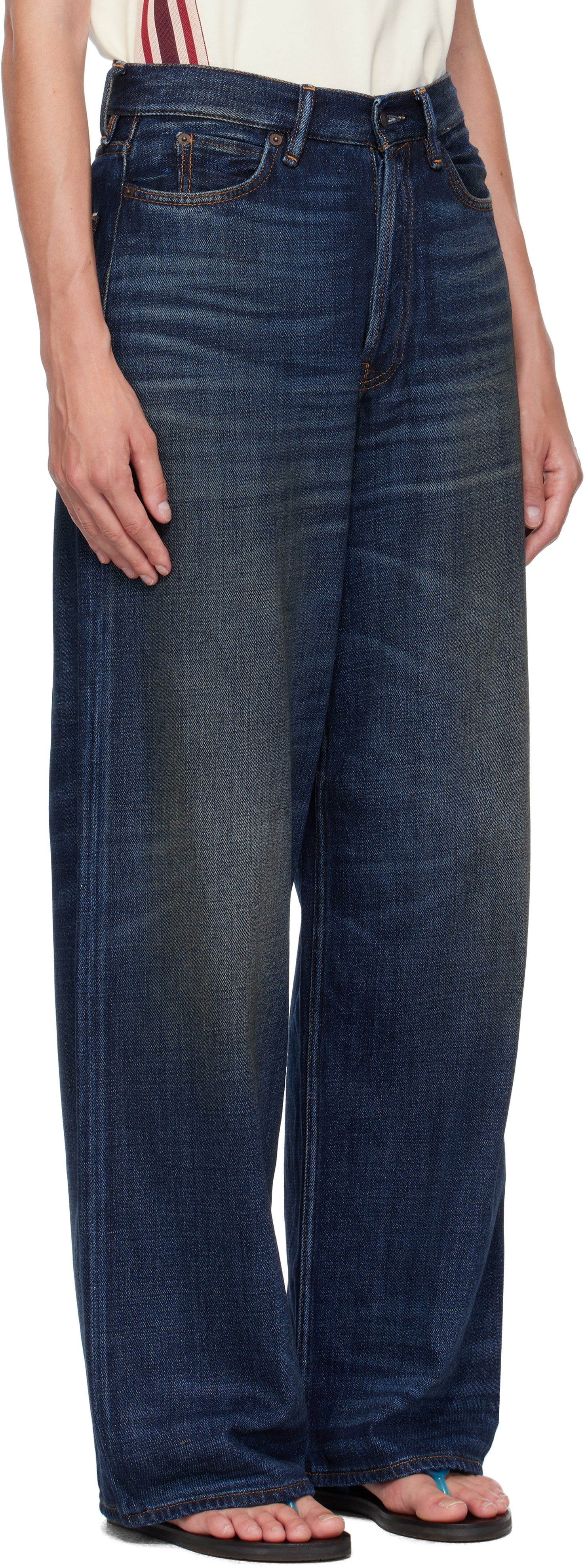 Acne Studios Navy Loose Fit 1981 Jeans In Blue
