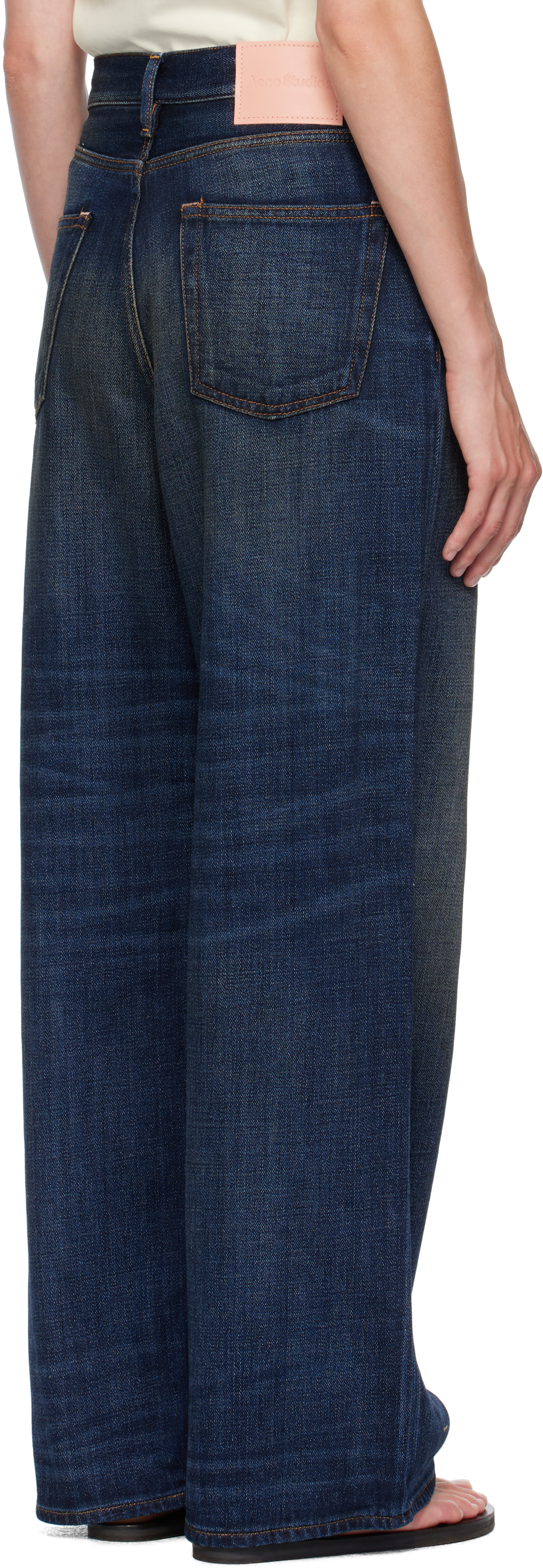 Acne Studios Navy Loose Fit 1981 Jeans In Blue