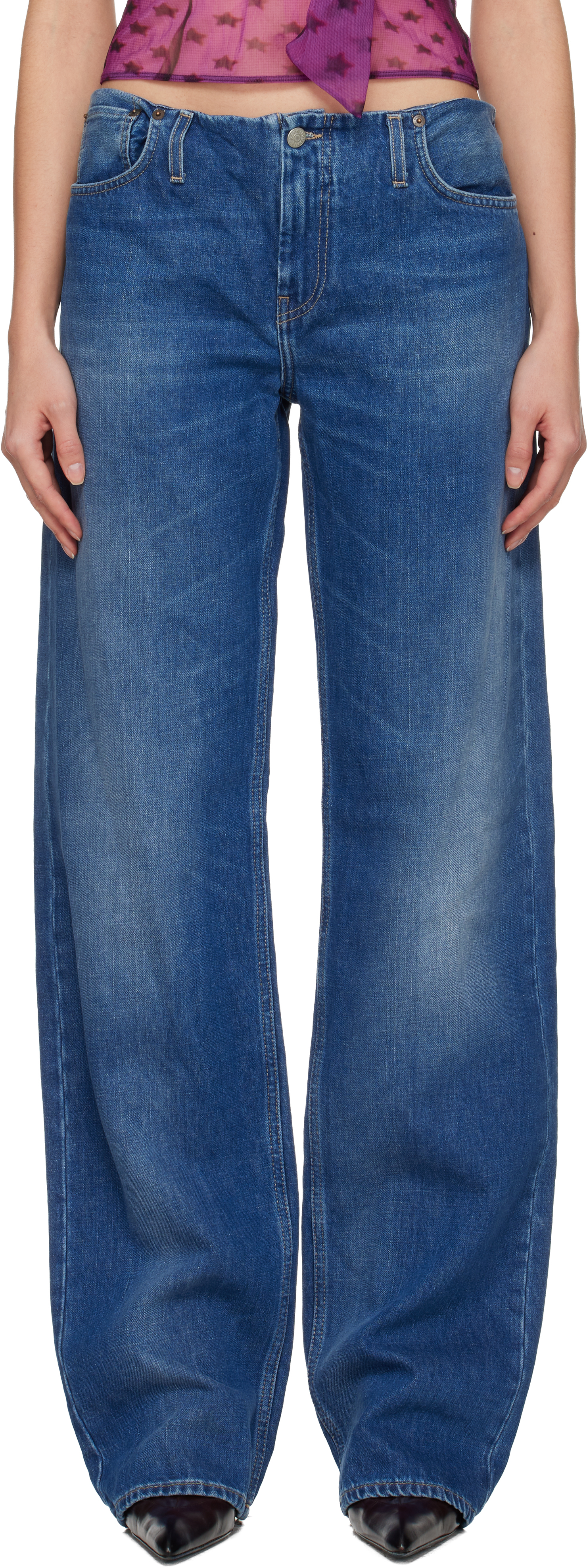 Blue Denim Trousers by Acne Studios on Sale