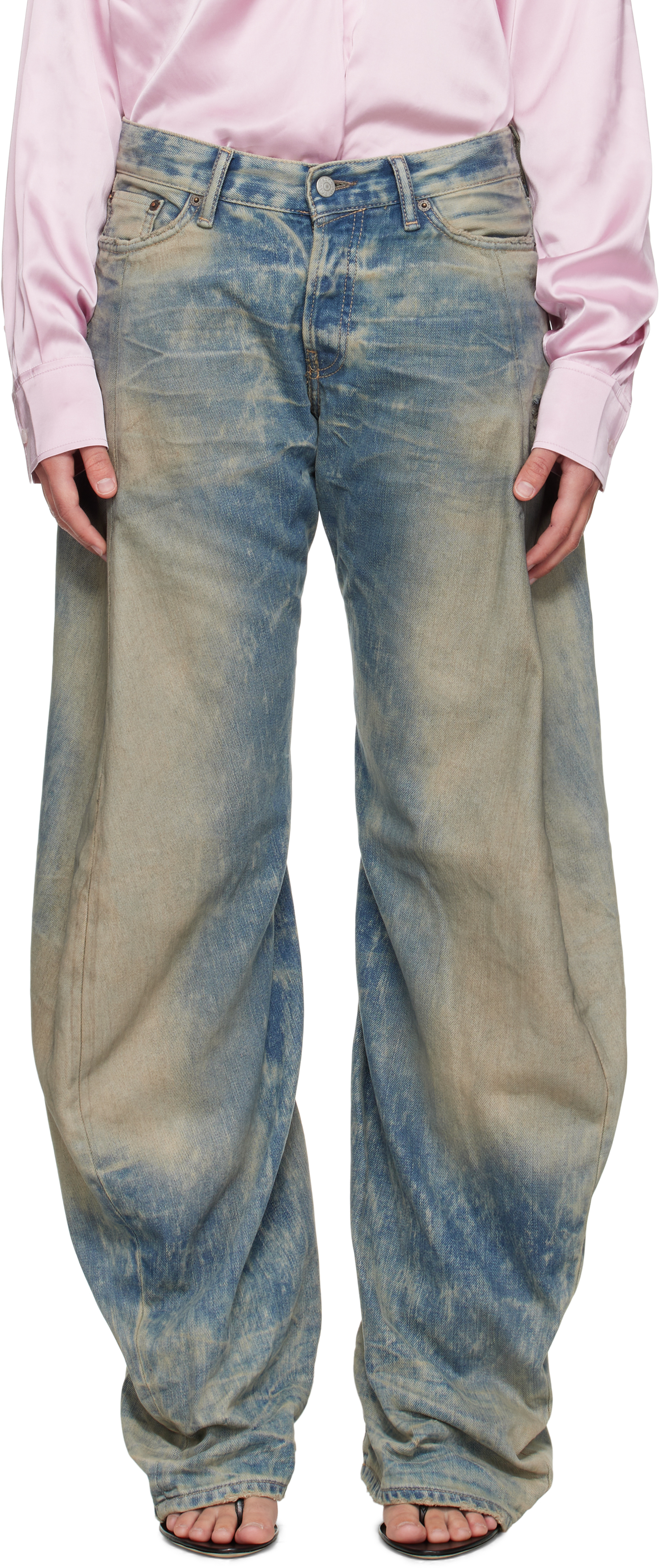 Acne Studios 5-pocket Mid Rise Organic Cotton Jeans In Blue