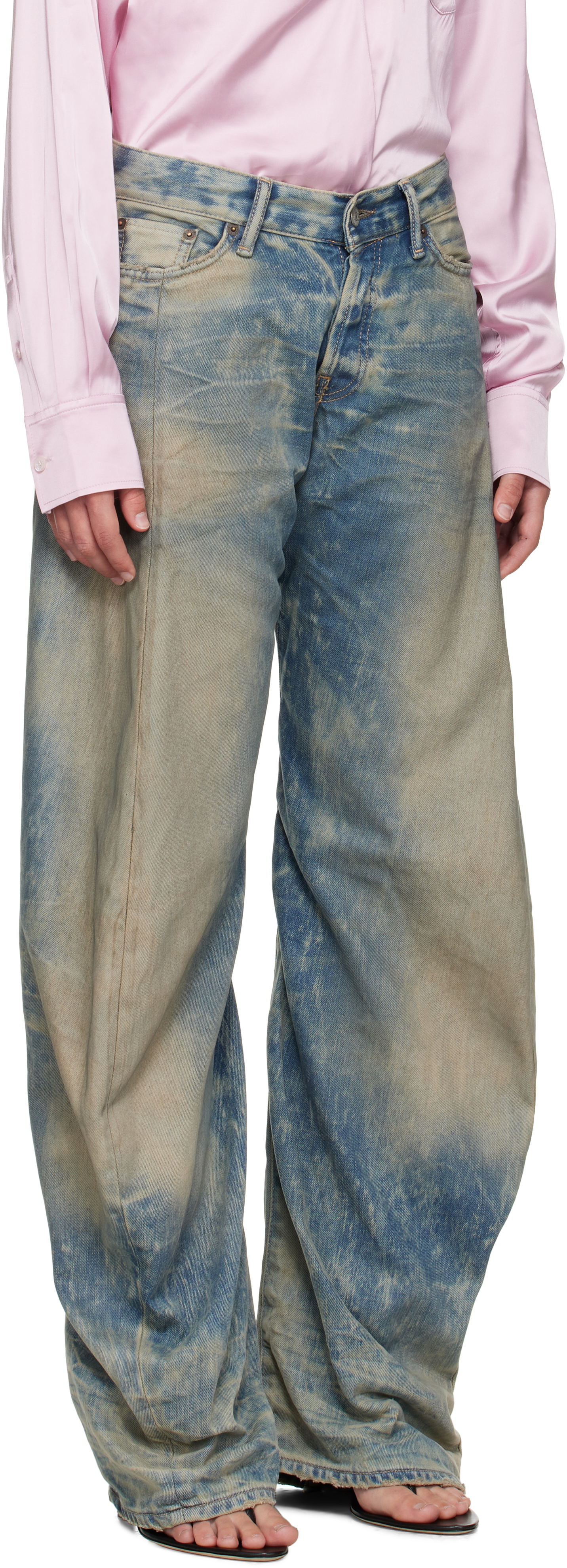 Acne Studios 5-pocket Mid Rise Organic Cotton Jeans In Blue