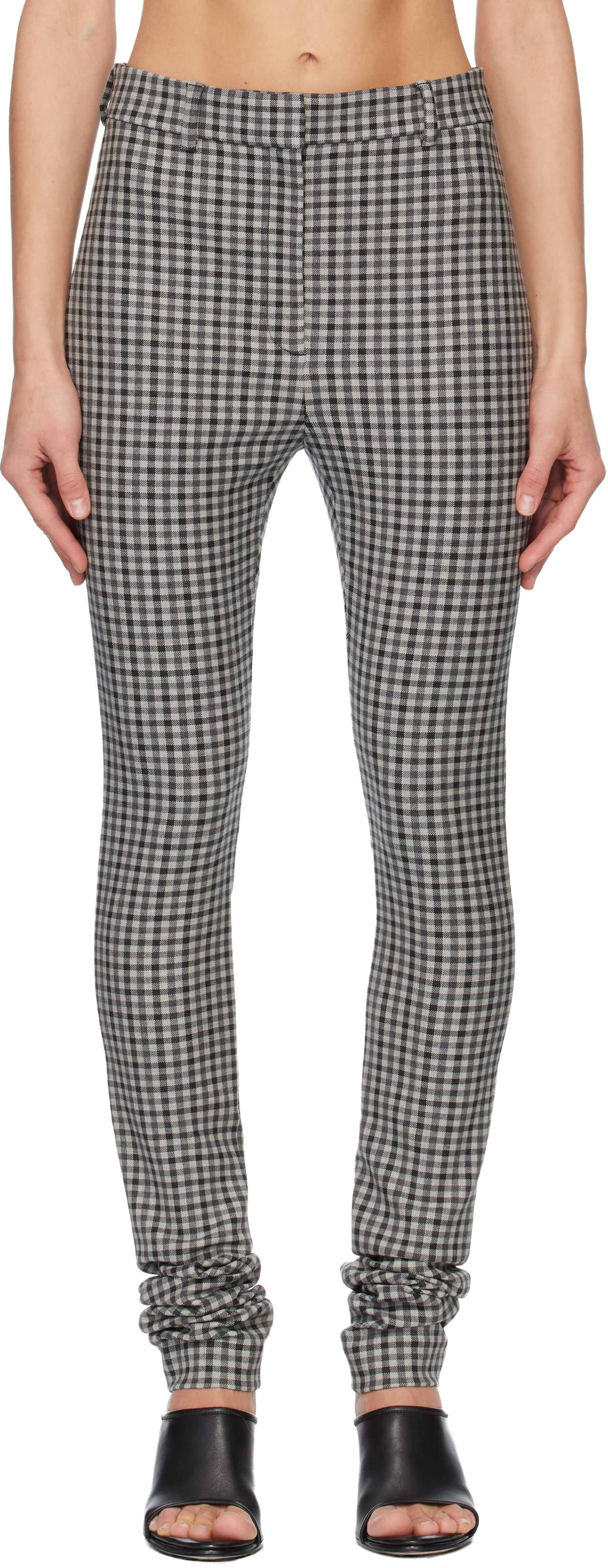 Acne Studios Gray Wool Leggings In Multi