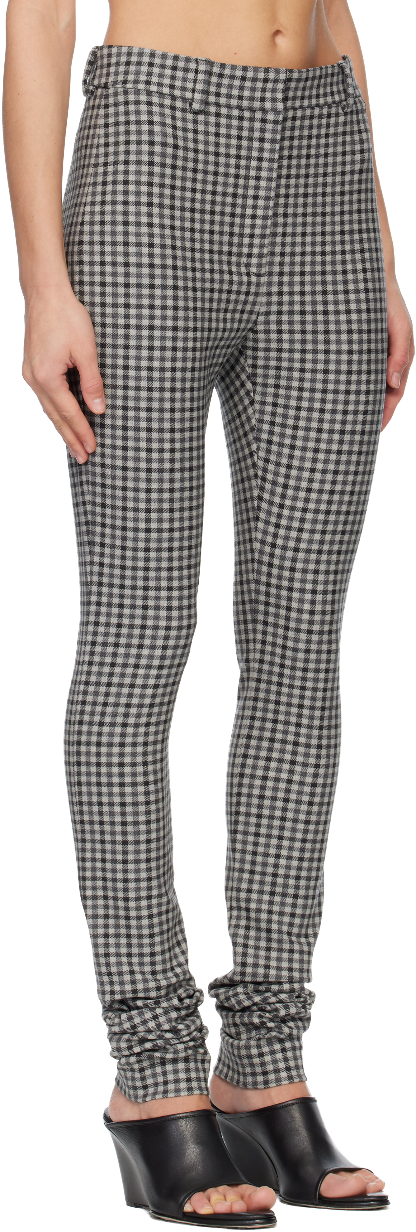 Acne Studios Gray Wool Leggings In Multi