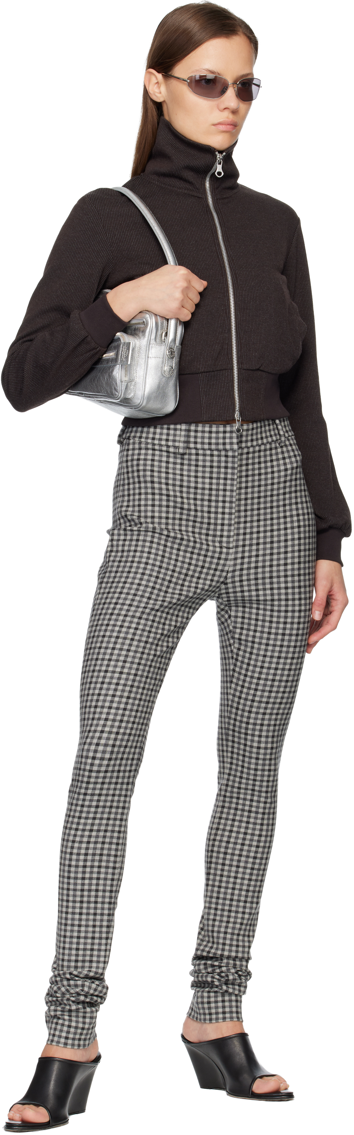 Acne Studios Gray Wool Leggings In Multi