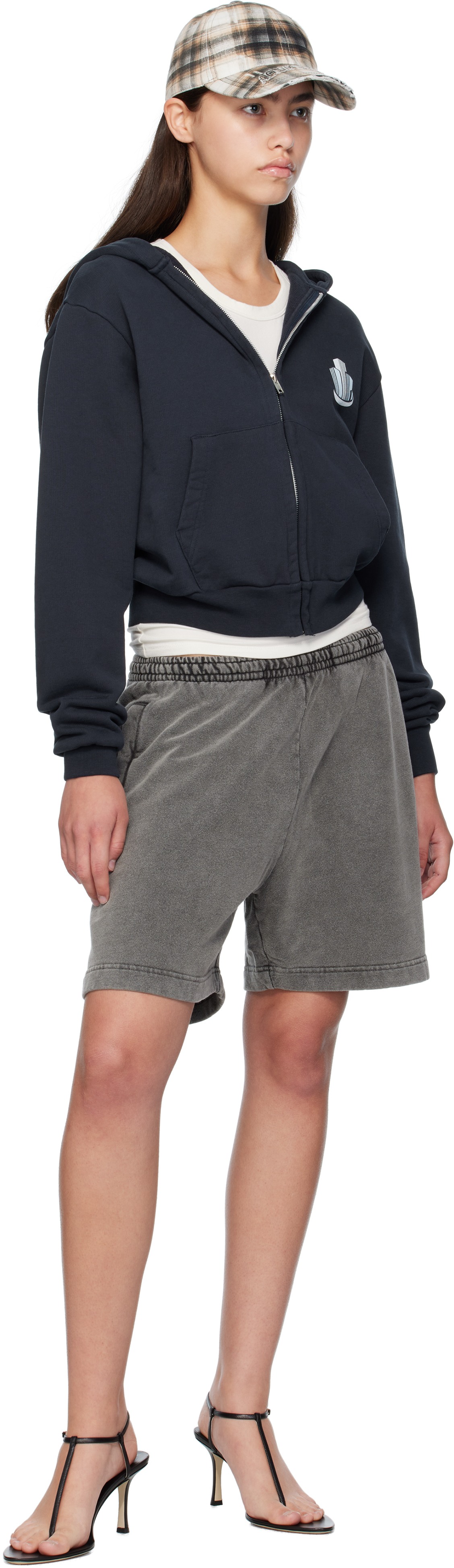 Acne Studios Gray Garment-dyed Shorts In Black