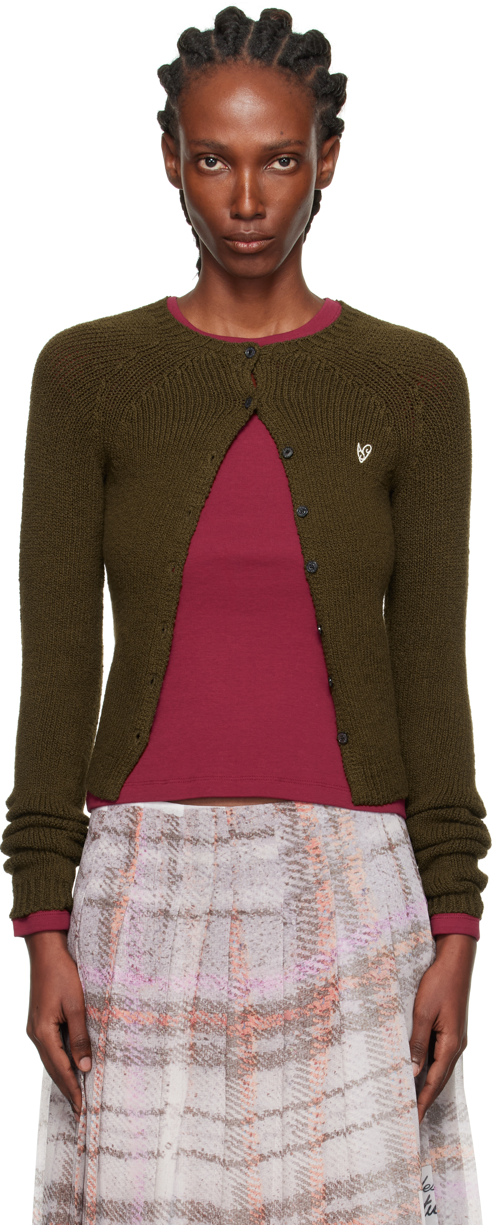 Brown Button-Up Cardigan