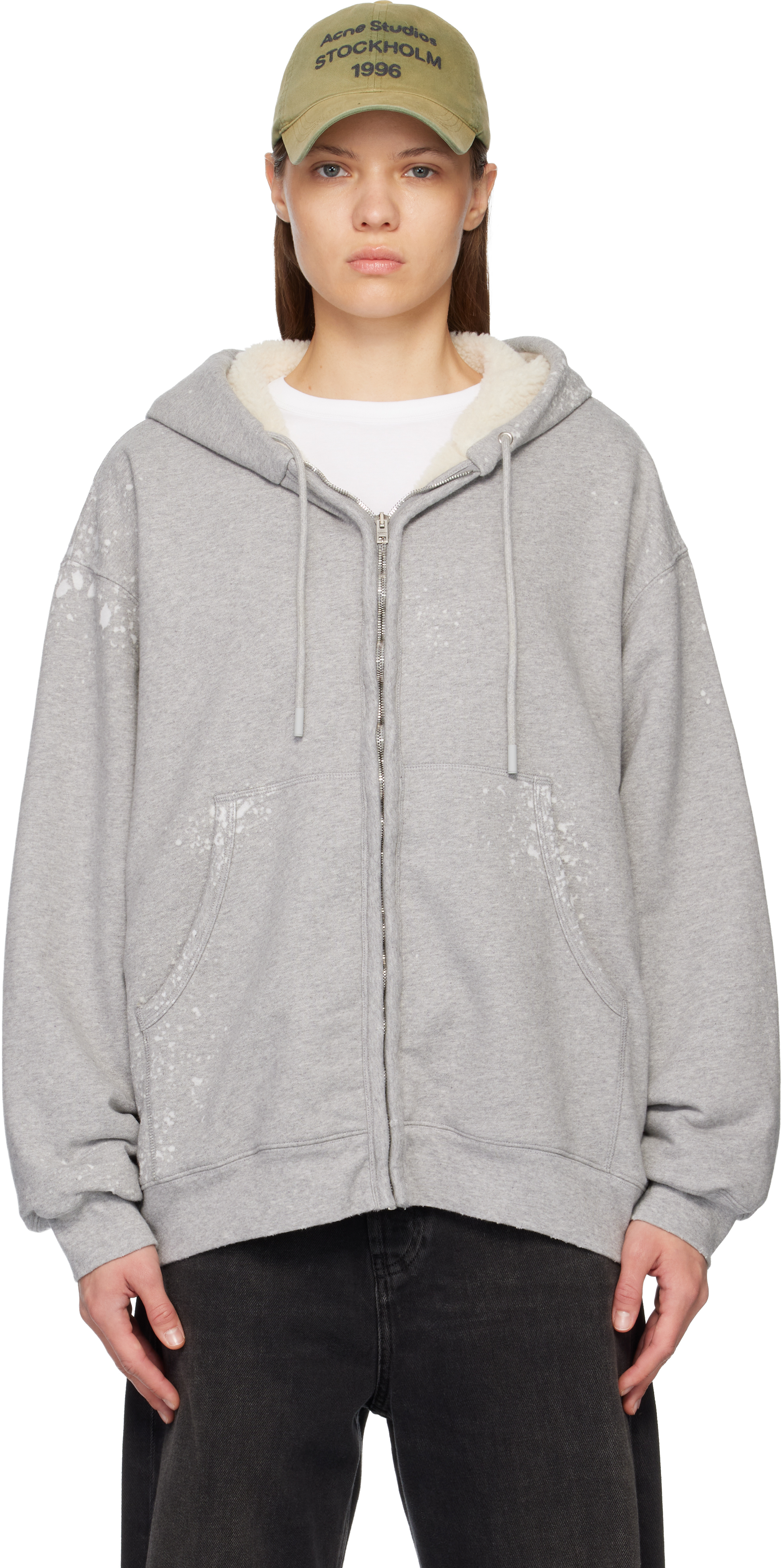 Gray Zipped Hoodie by Acne Studios on Sale