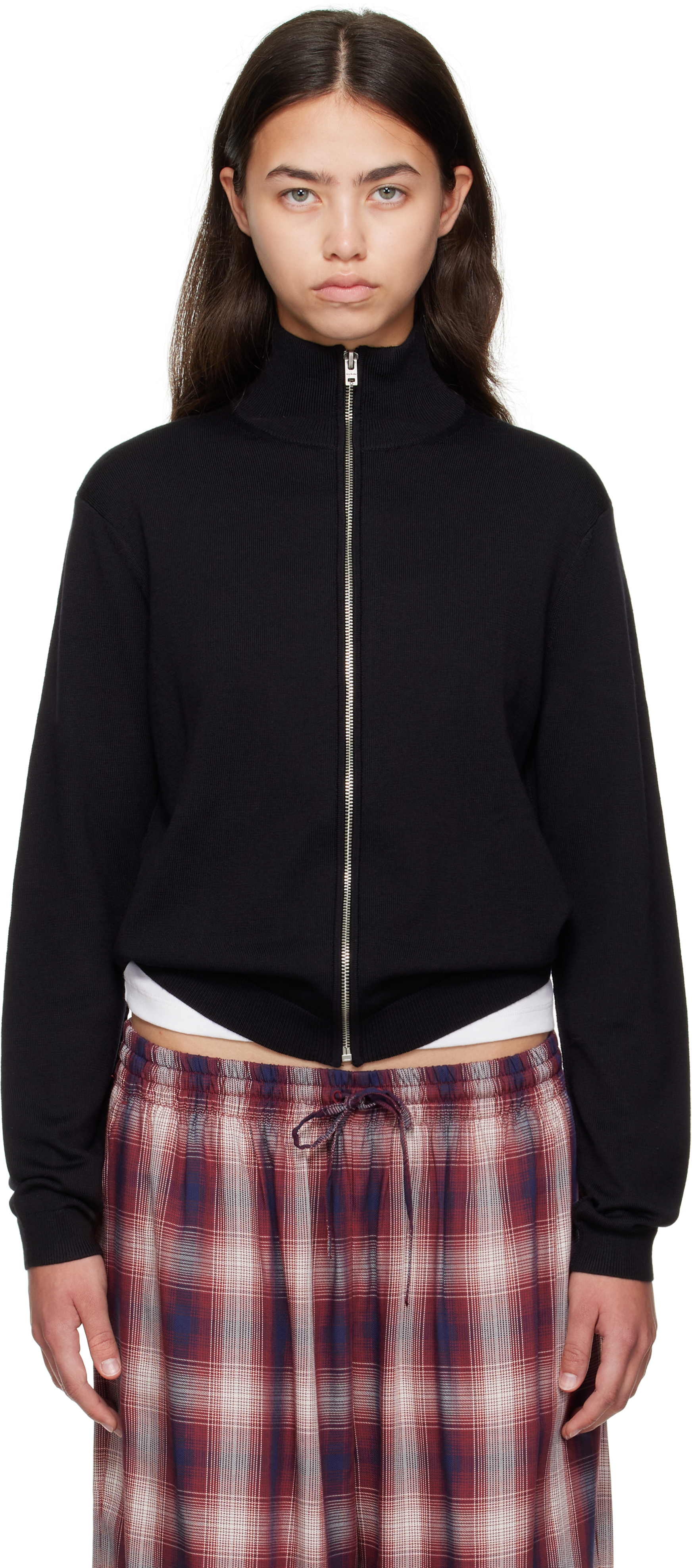 Acne Studios ブラック ロゴ ジップアップカーディガン　サイズ m Acne Studios - フーデッドセーター - フェイデッドブラック