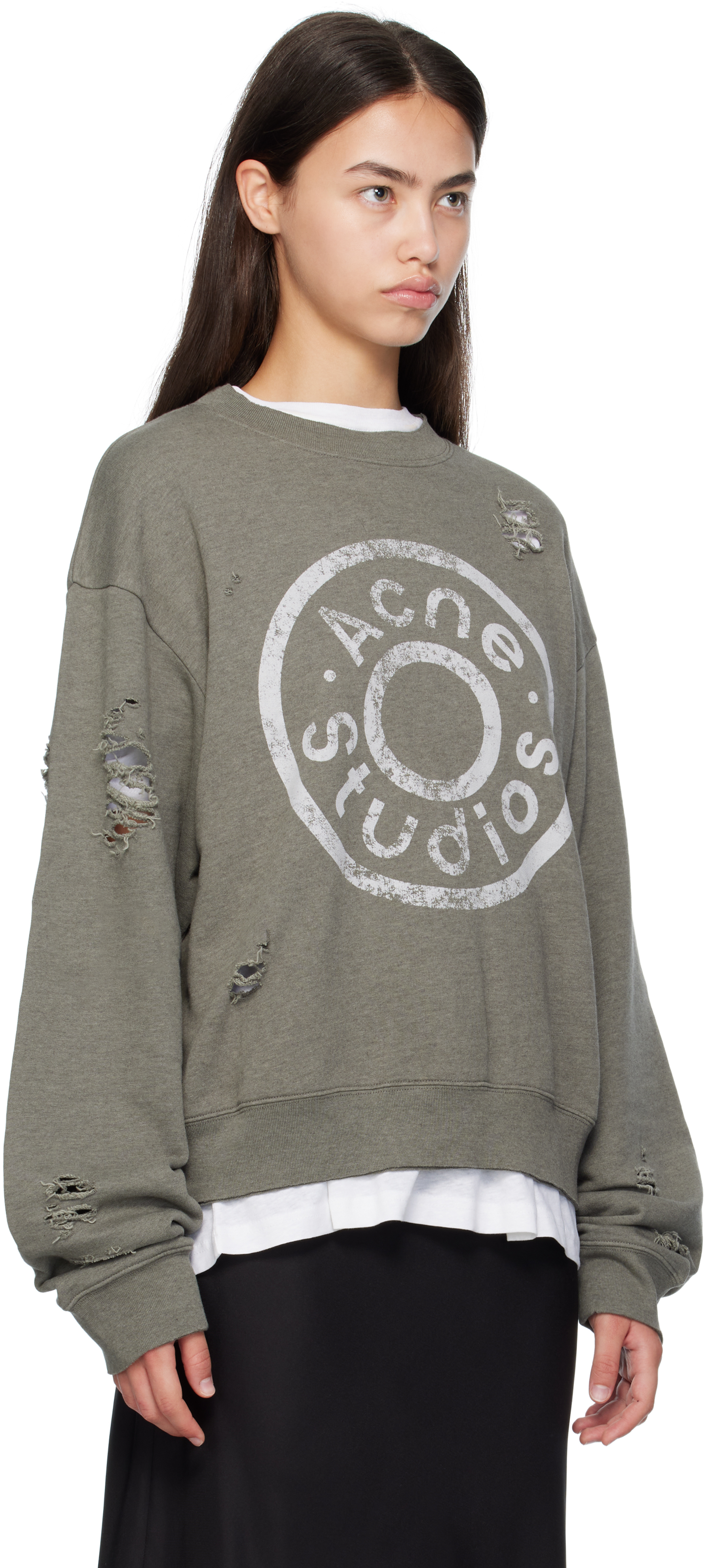 Acne Studios Gray Printed Logo Sweatshirt