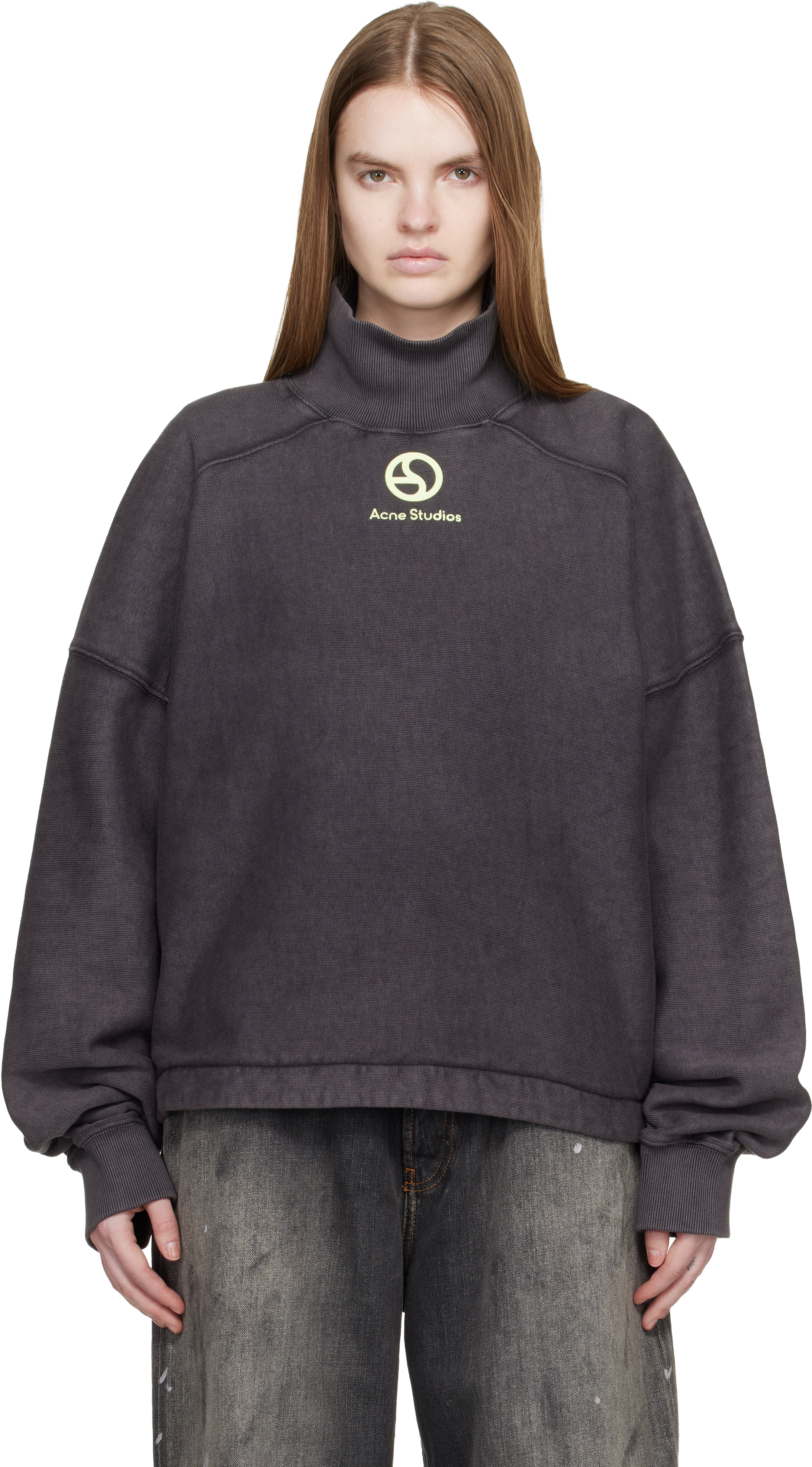 Acne Studios: ブラック フリース スウェットシャツ | SSENSE 日本