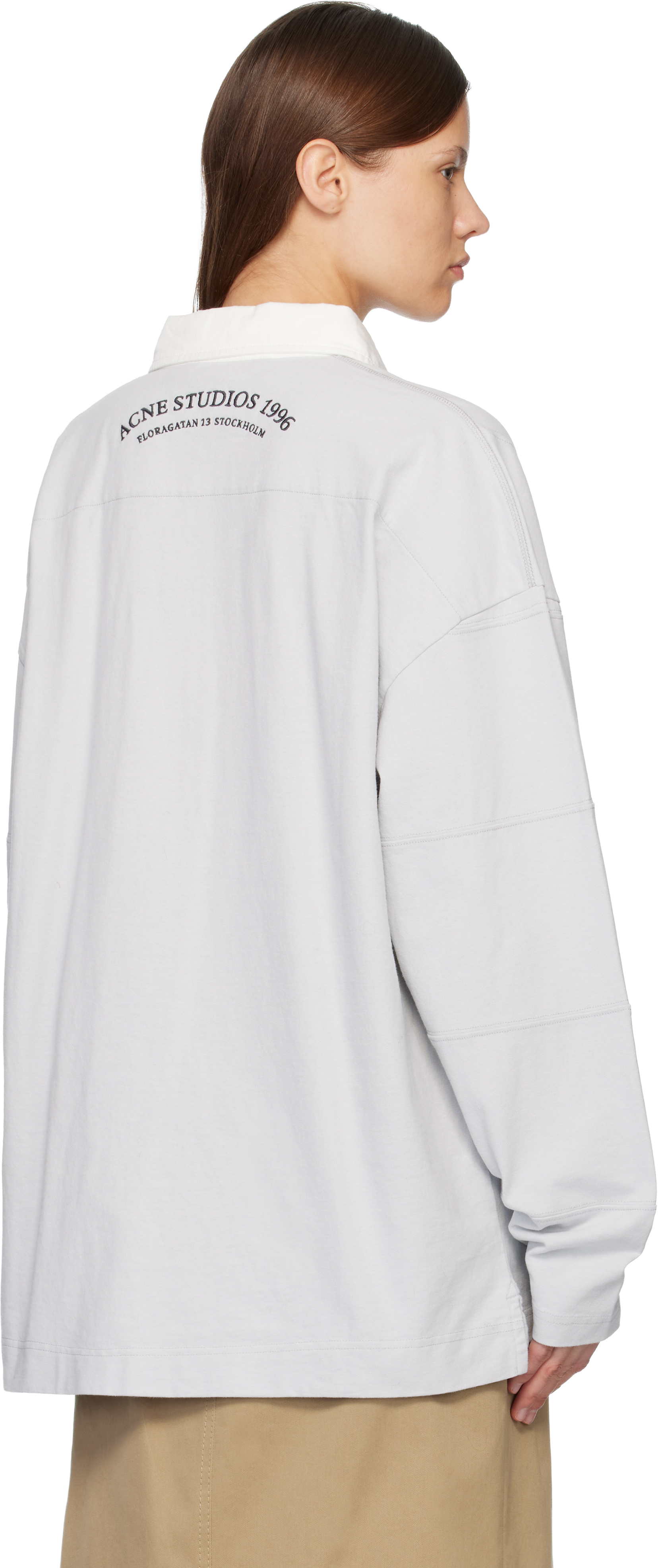 Acne Studios Logo Cotton T-shirt In Gray