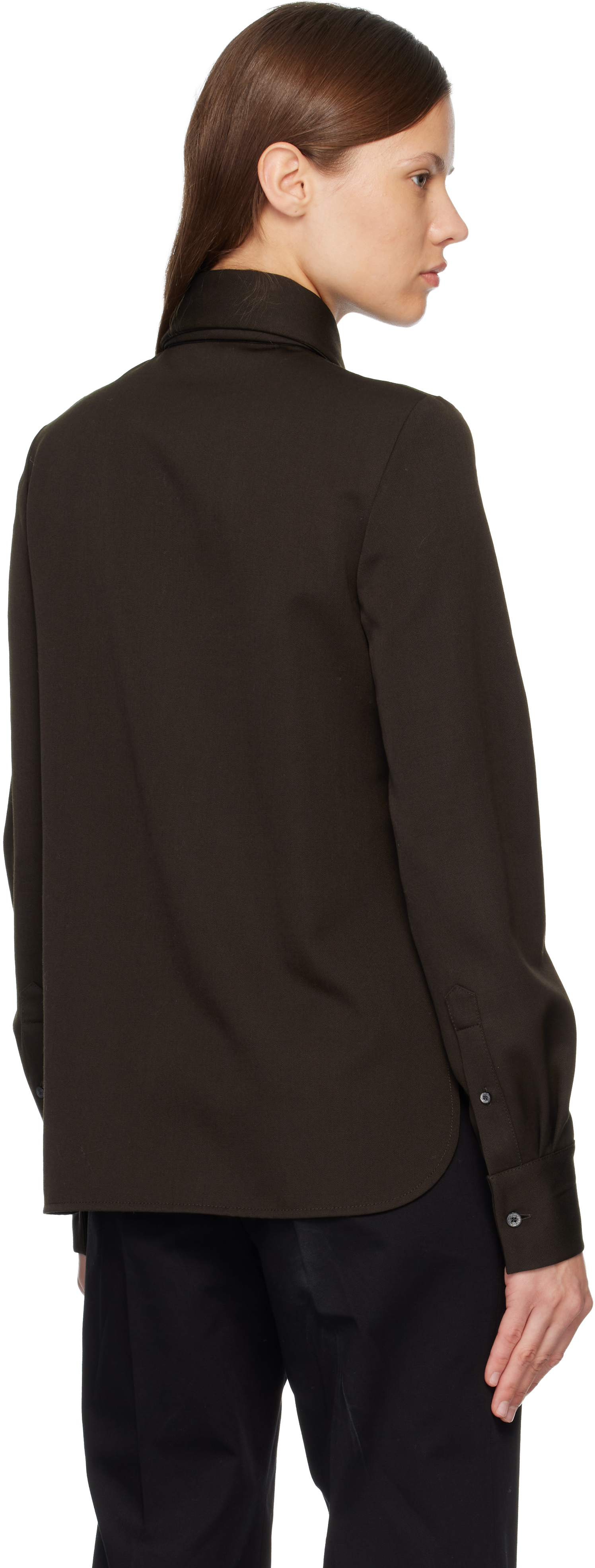 Acne Studios Brown Tie Shirt In Brown