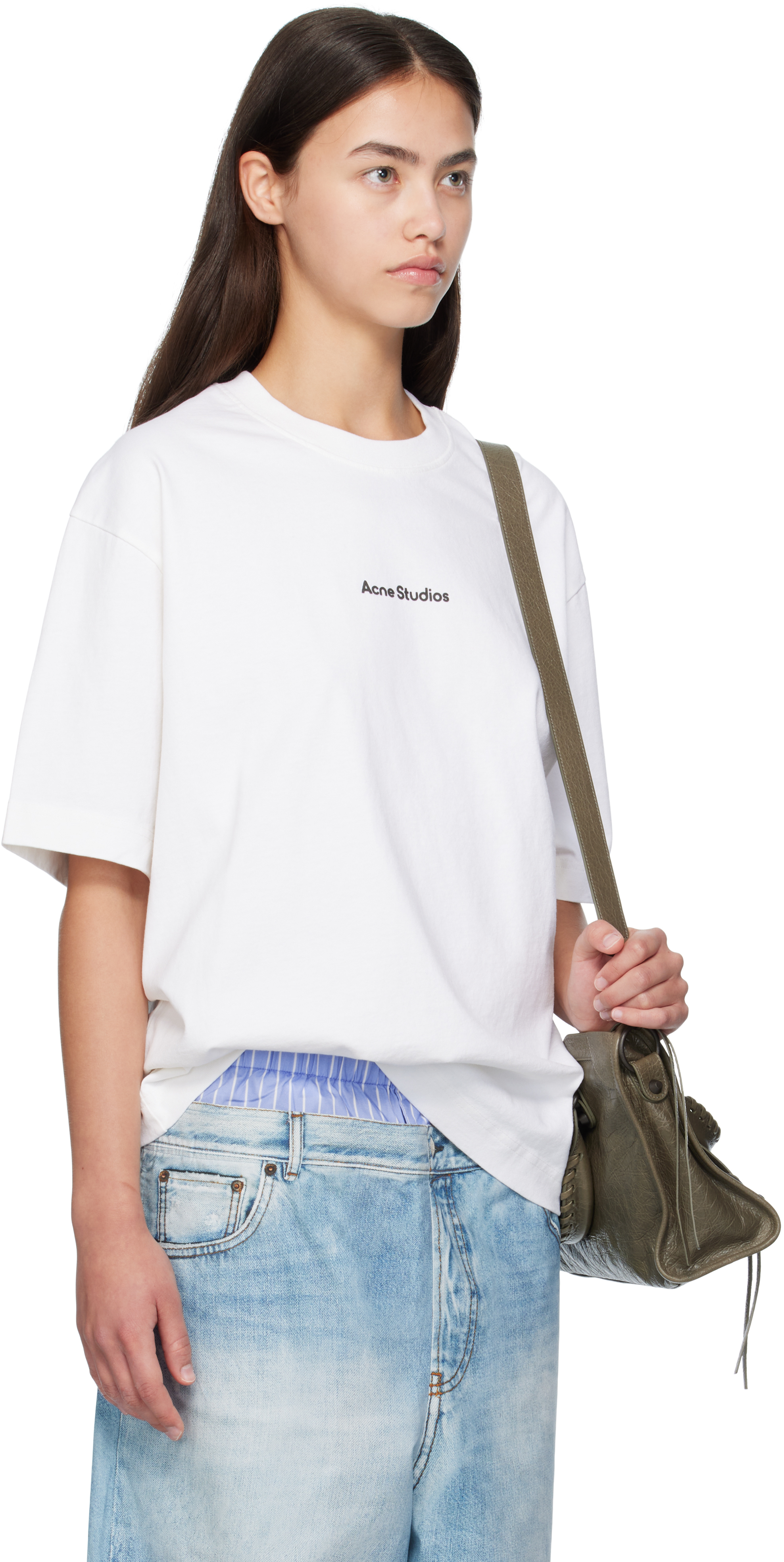 Acne Studios White Stamp Logo T-shirt In White