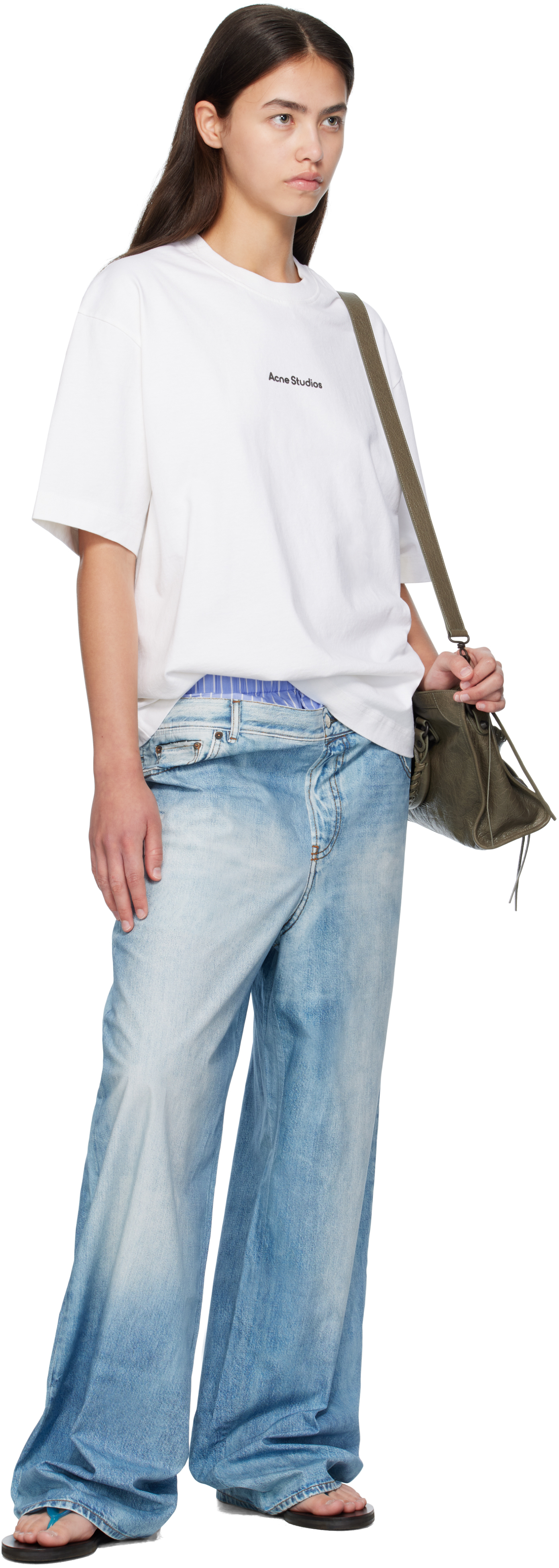 Acne Studios White Stamp Logo T-shirt In White