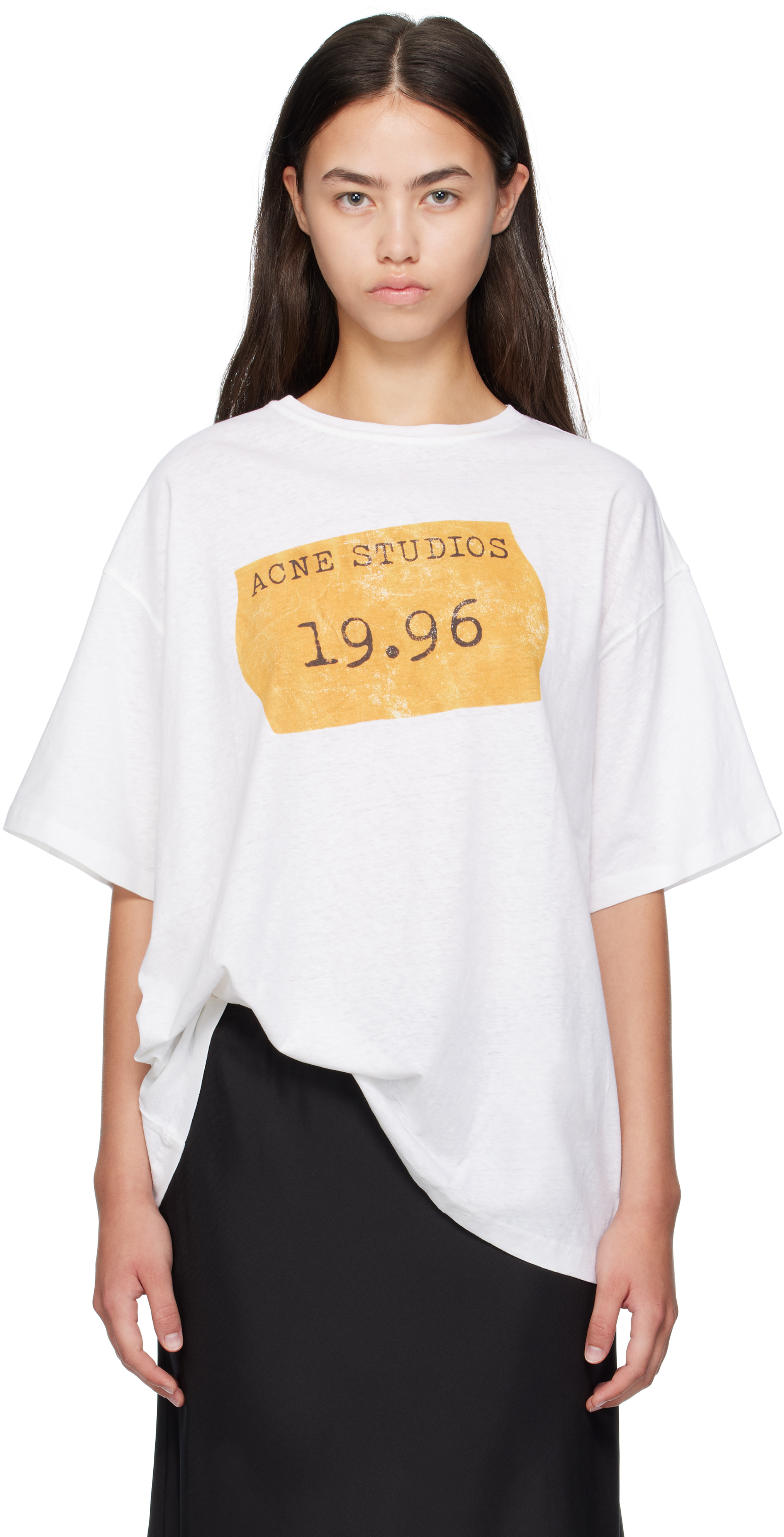 Acne Studios White Logo T-shirt In White