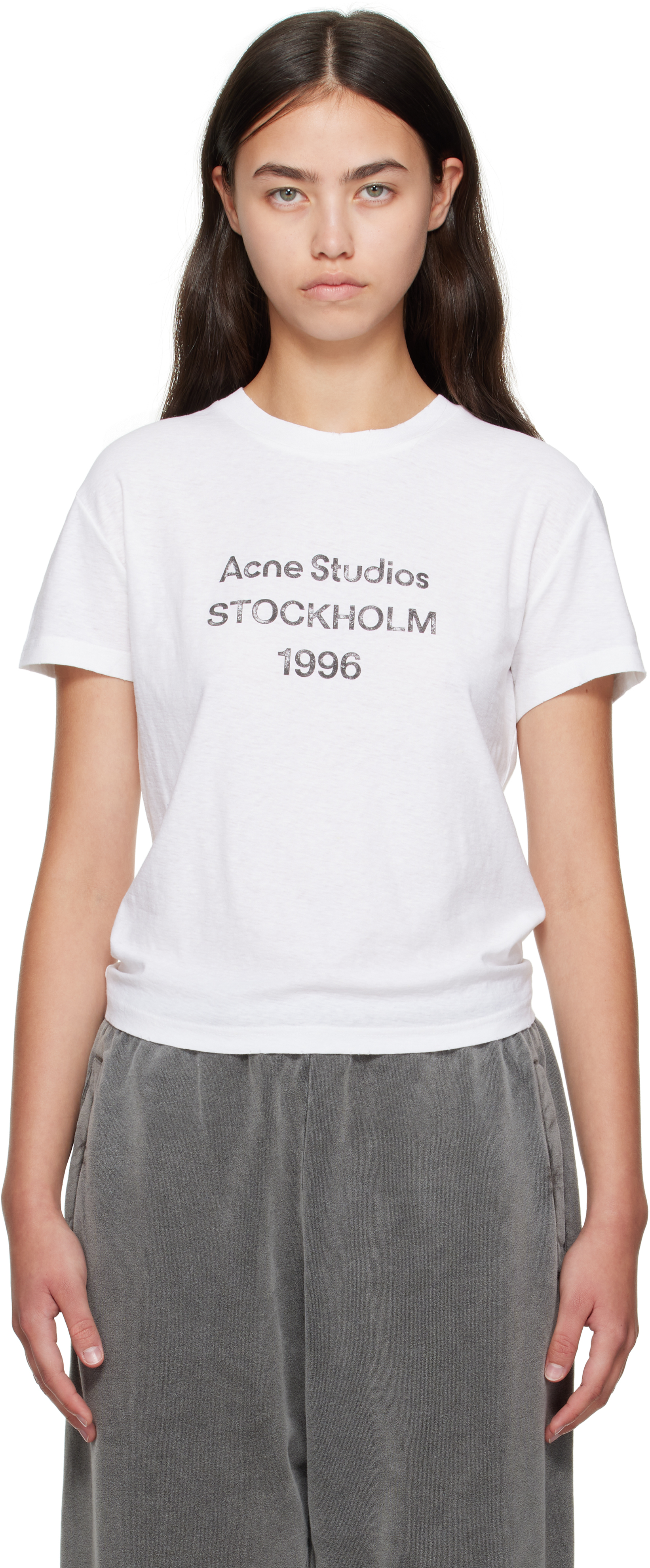 Acne Studios White Logo T-shirt In White