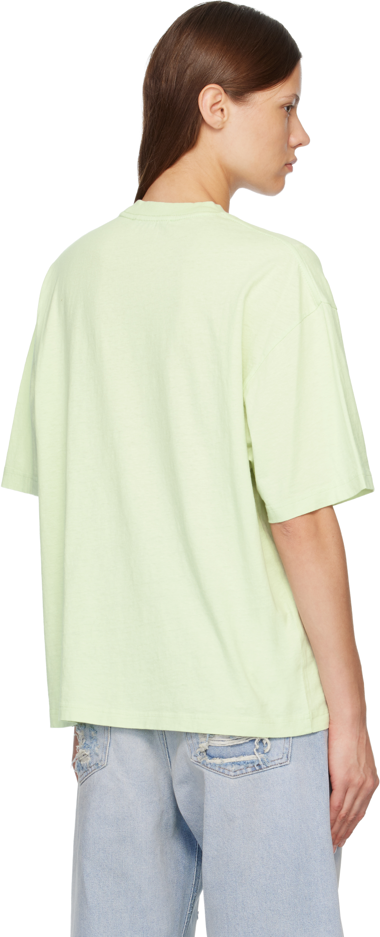Acne Studios Green Logo T-shirt In Green