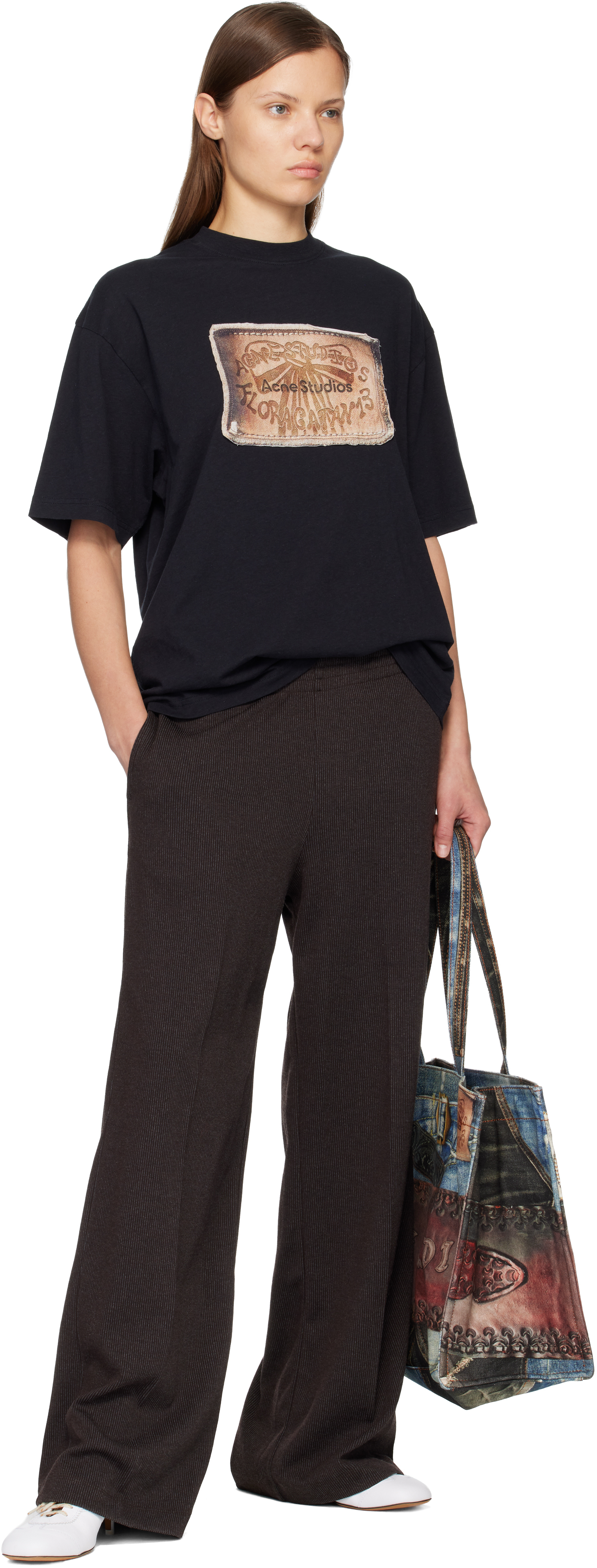 Acne Studios Black Logo T-shirt In Black