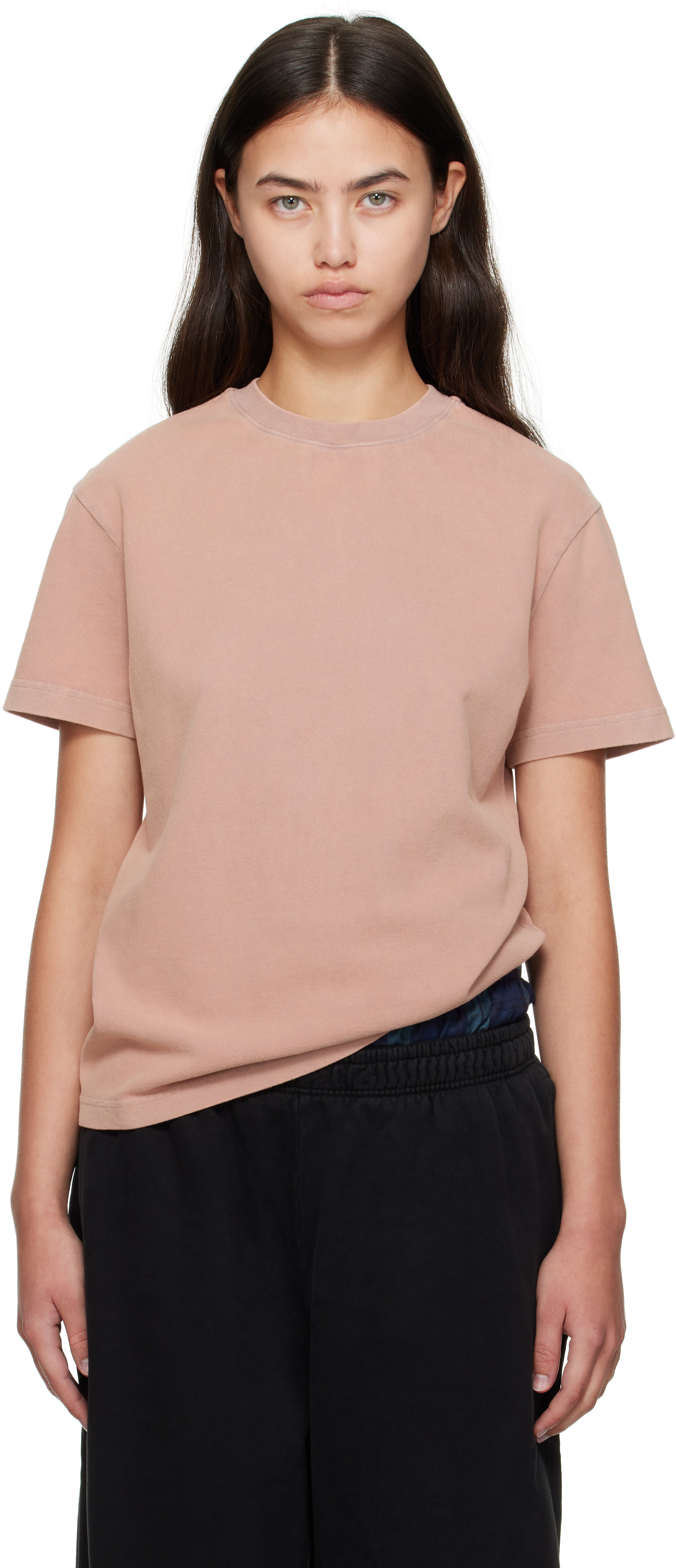 Acne Studios: ピンク コットン クルーネックTシャツ | SSENSE 日本